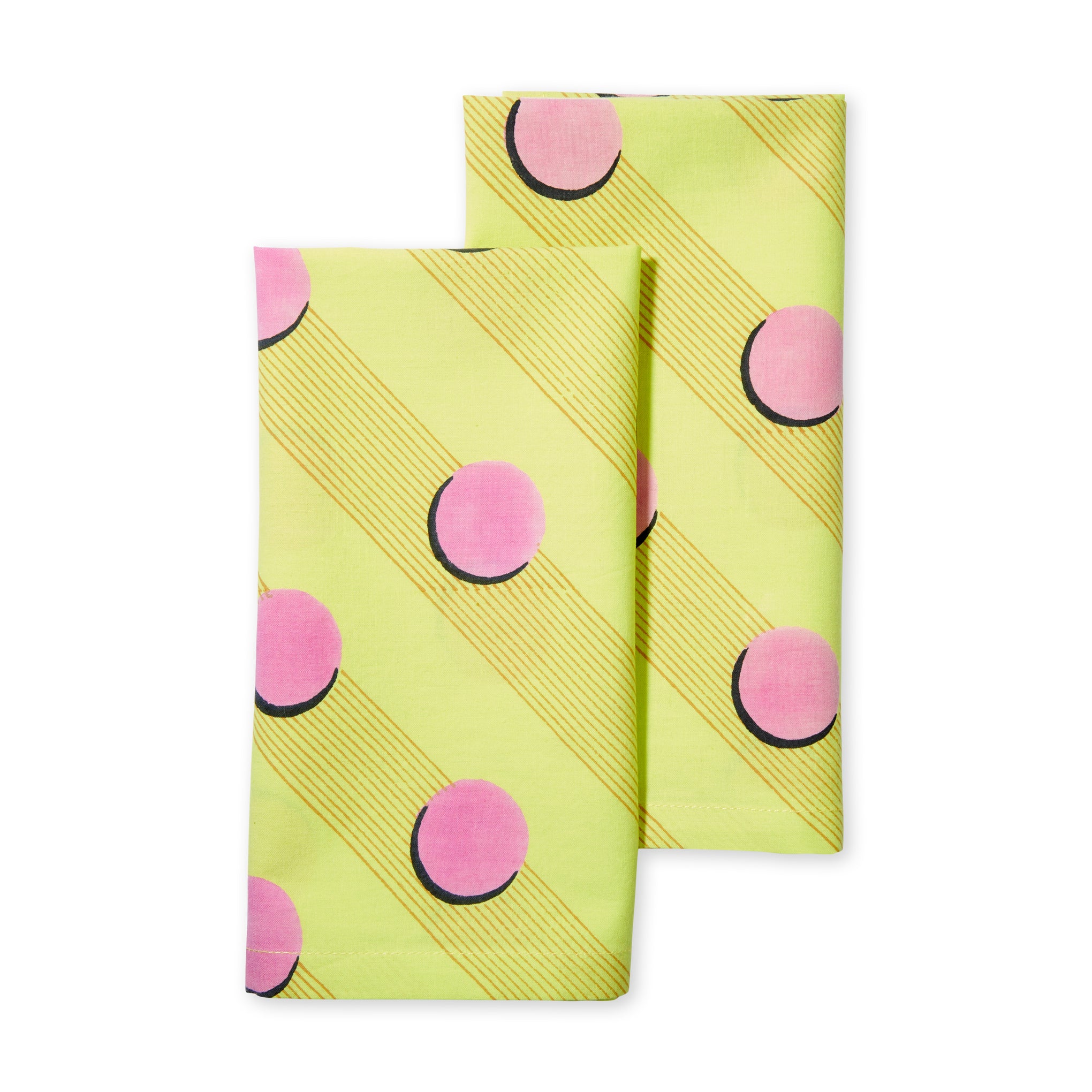 Block Shop Organic Cotton Tennis Napkins Set of 4 - Limeade