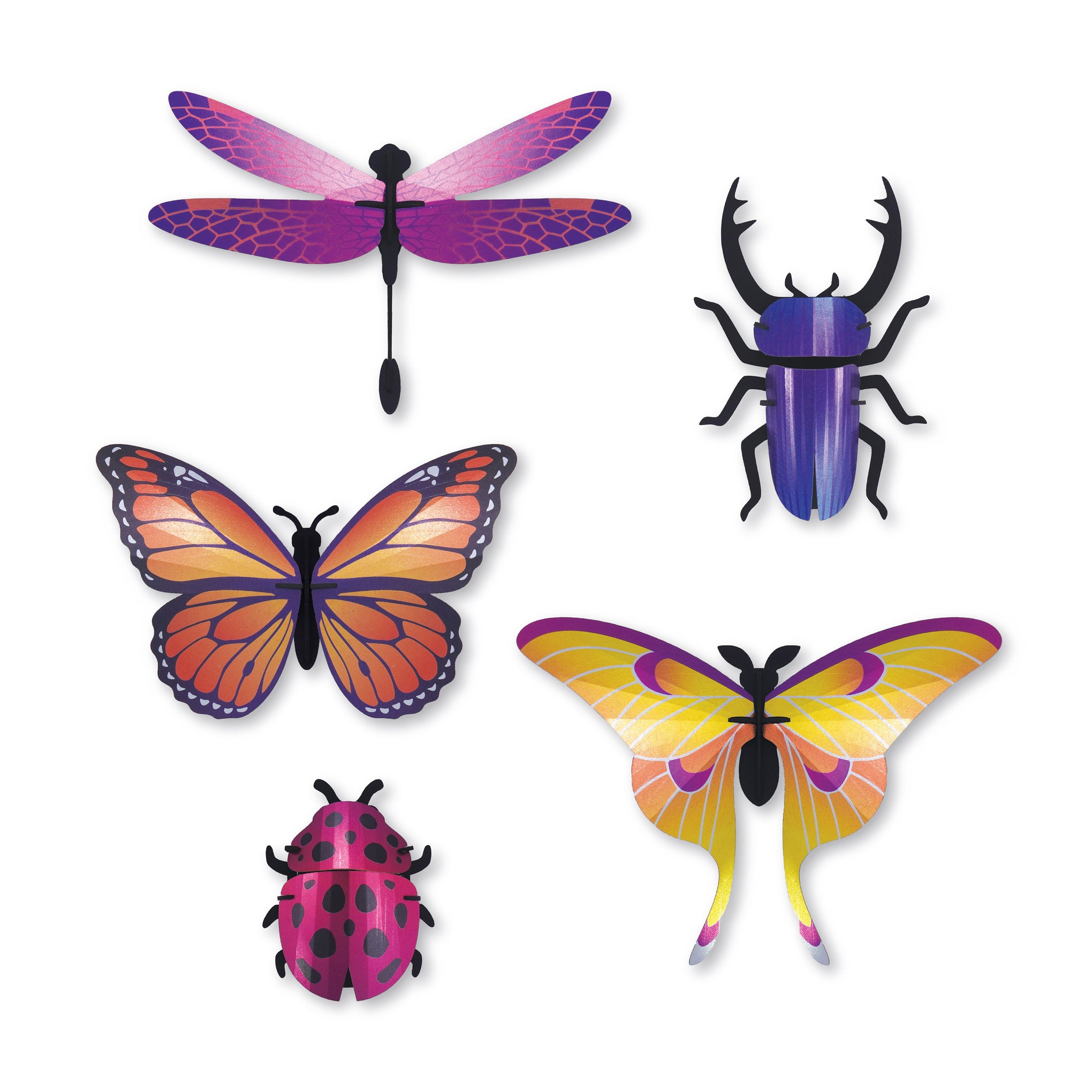 3D Shiny Insect DIY Craft Kit for Kids & Adults – Metallic Paper Art