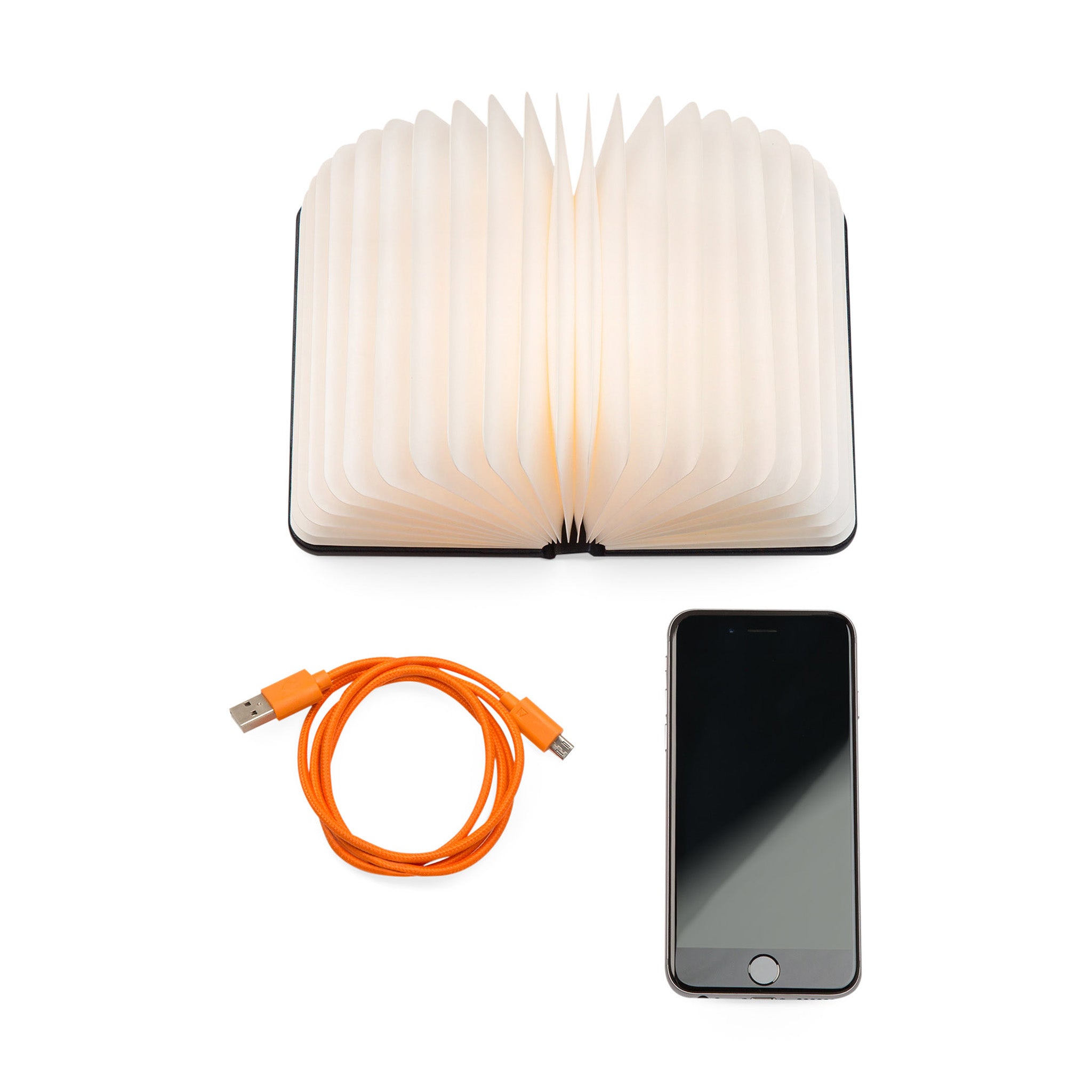 Lumio+ Mini Portable LED Light with Phone Charger - Black/Orange