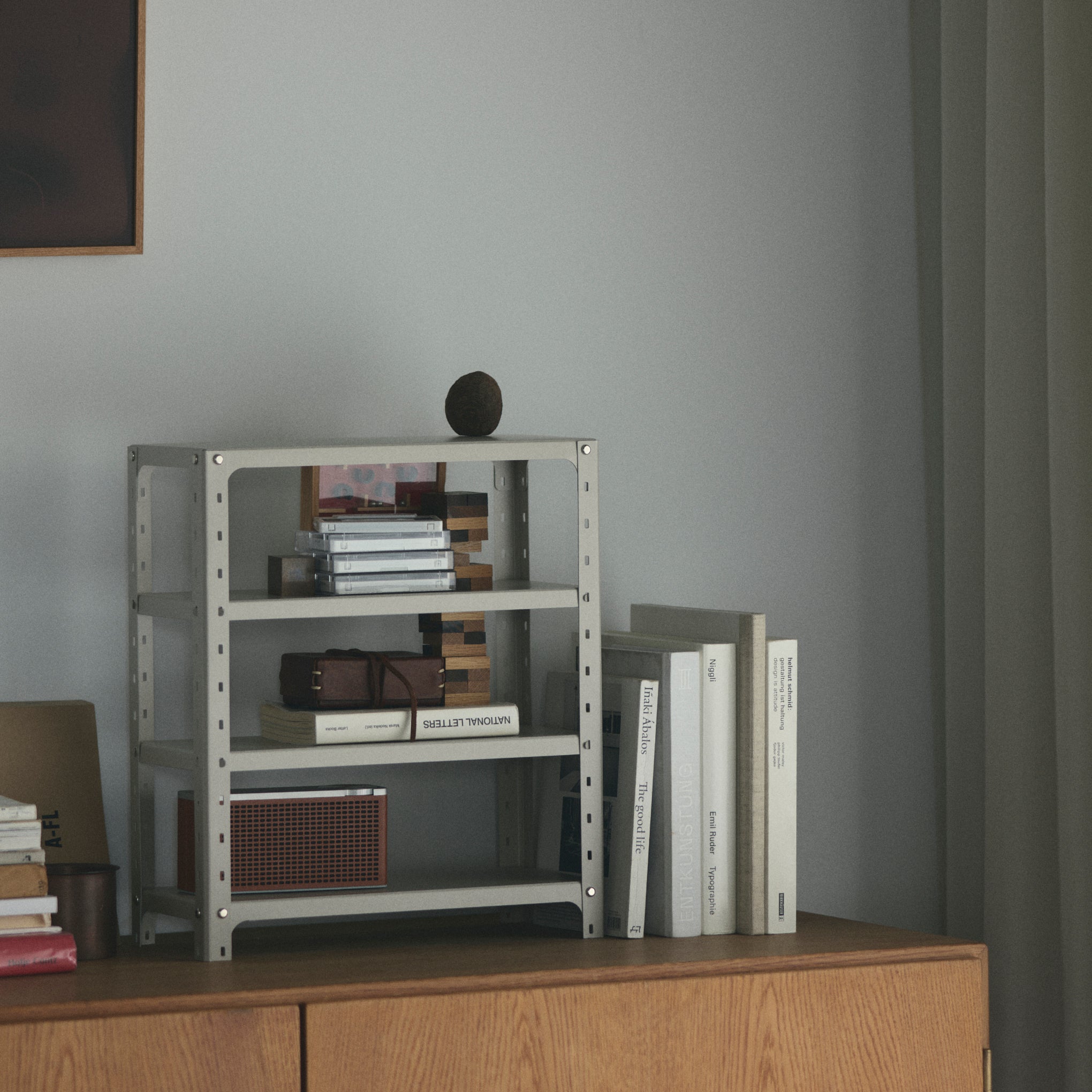 MoMA Paper Shelves Rack - Ivory Storage for Books & Plants