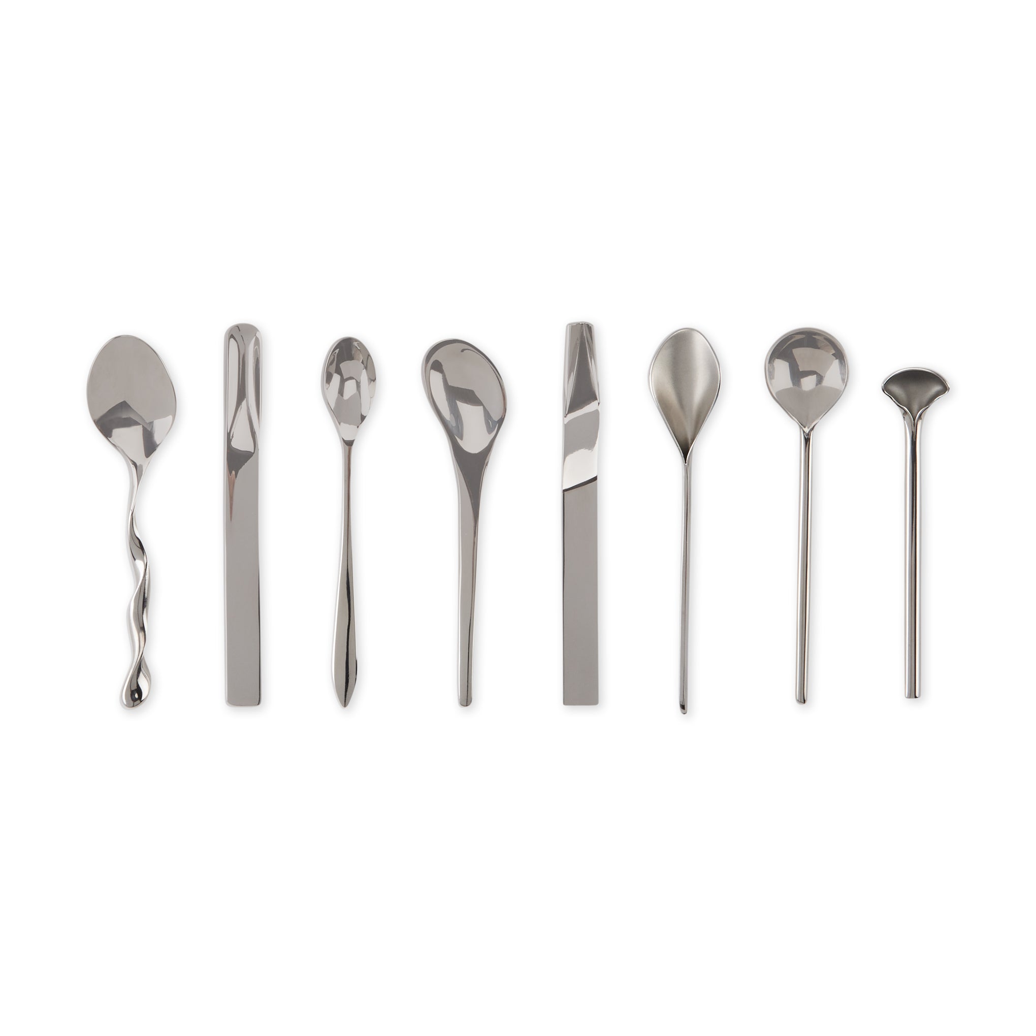 Alessi Designer Coffee Spoons - Set of 8 Stainless Steel