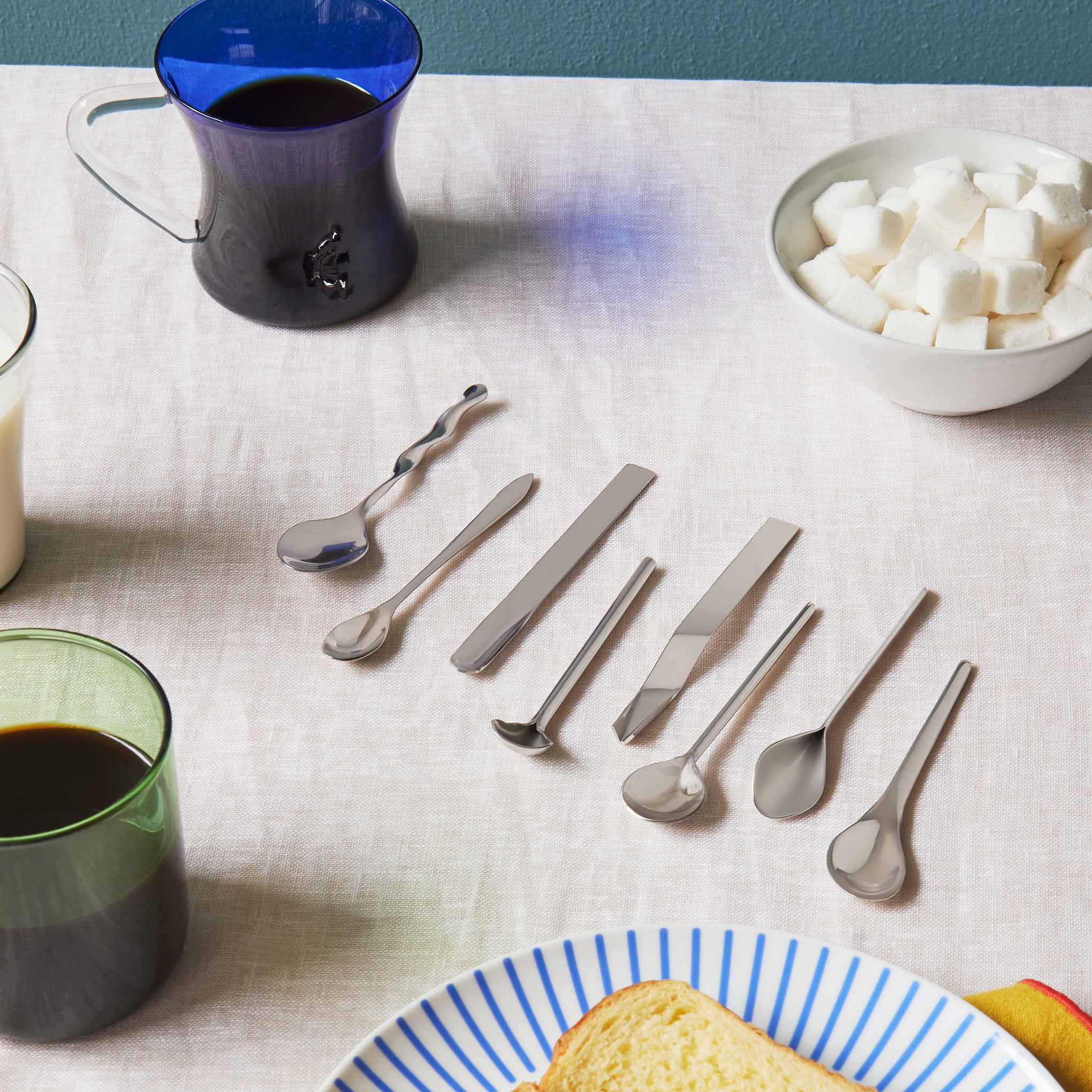 Alessi Designer Coffee Spoons - Set of 8 Stainless Steel