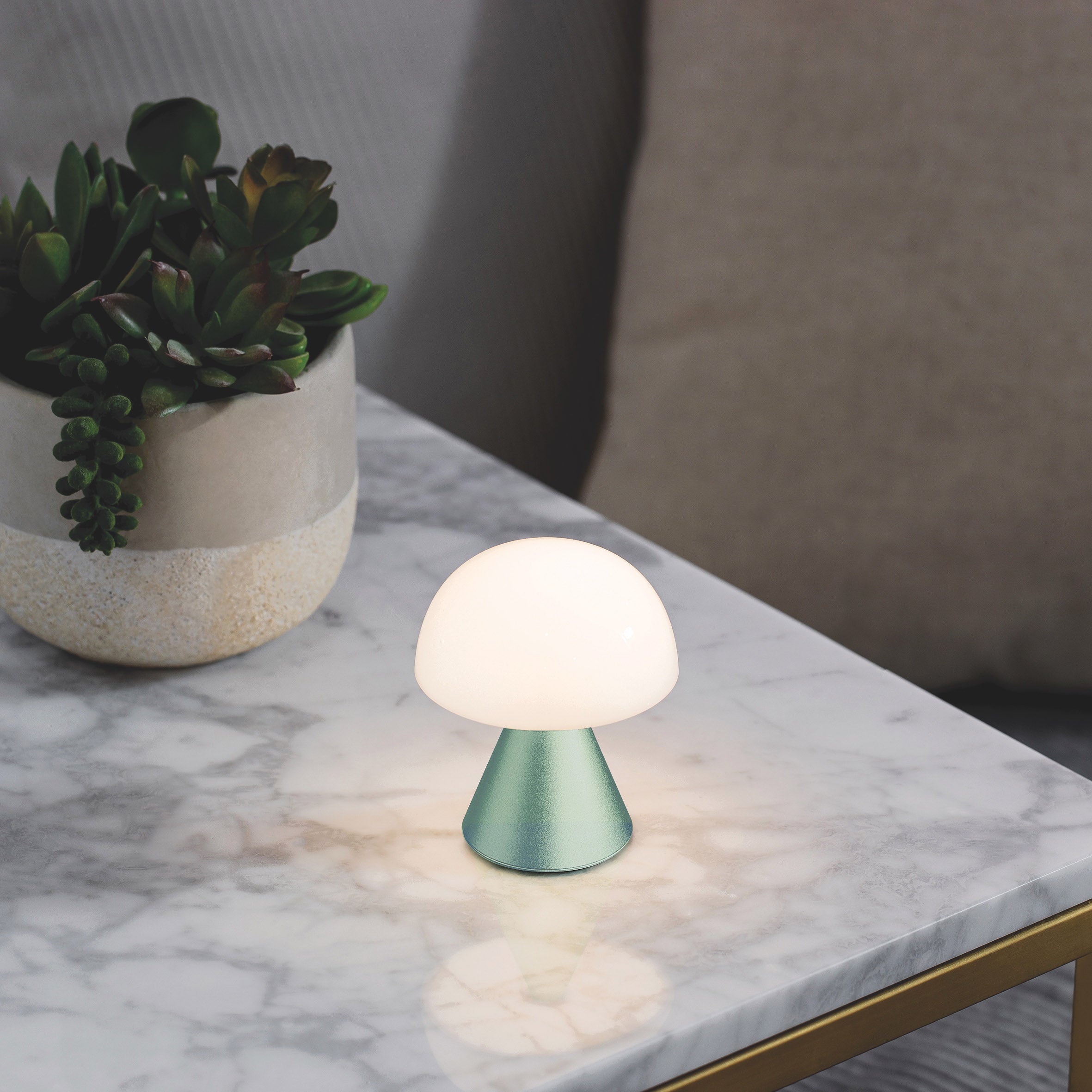 Lexon Mina USB-C Rechargeable LED Night Light - Mint