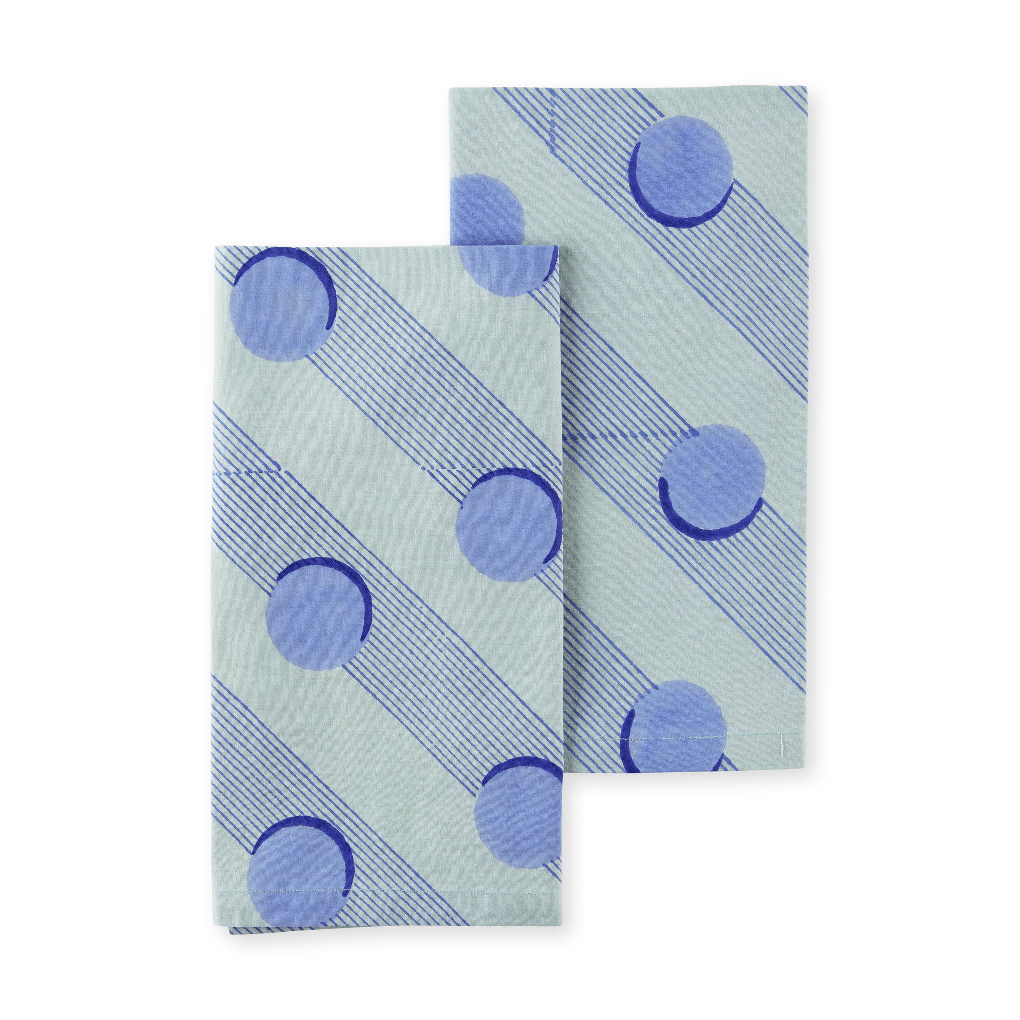 Block Shop Organic Cotton Tennis Napkins - Set of 4 Handprinted
