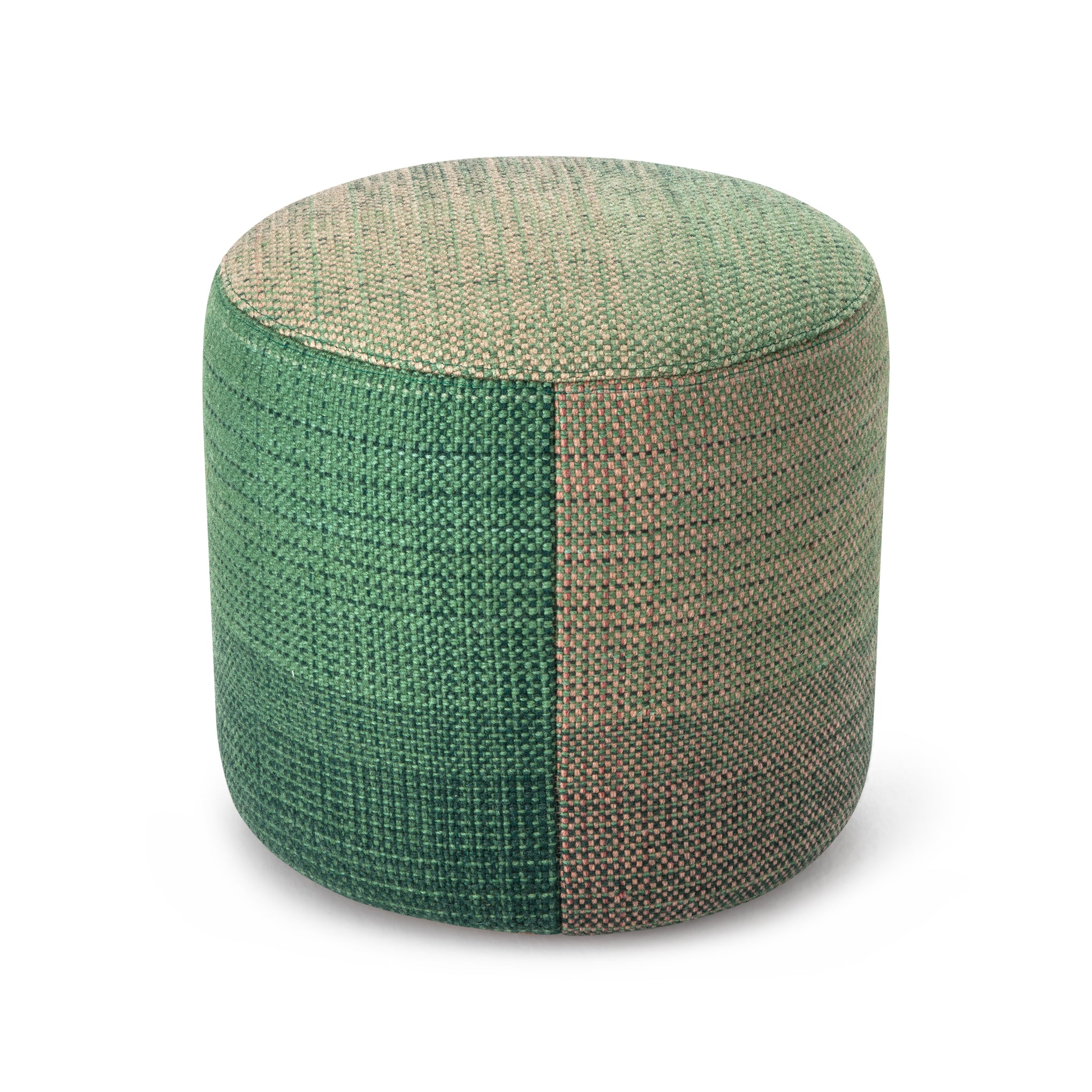 Nanimarquina Shade Wool Pouf Stool - Green Gradient Design