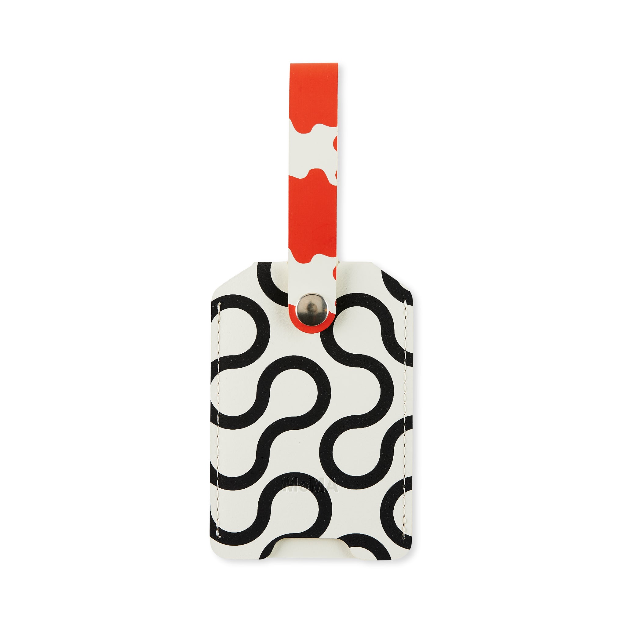 Dusen Dusen Recycled Leather Luggage Tag with Bold Graphic Pattern