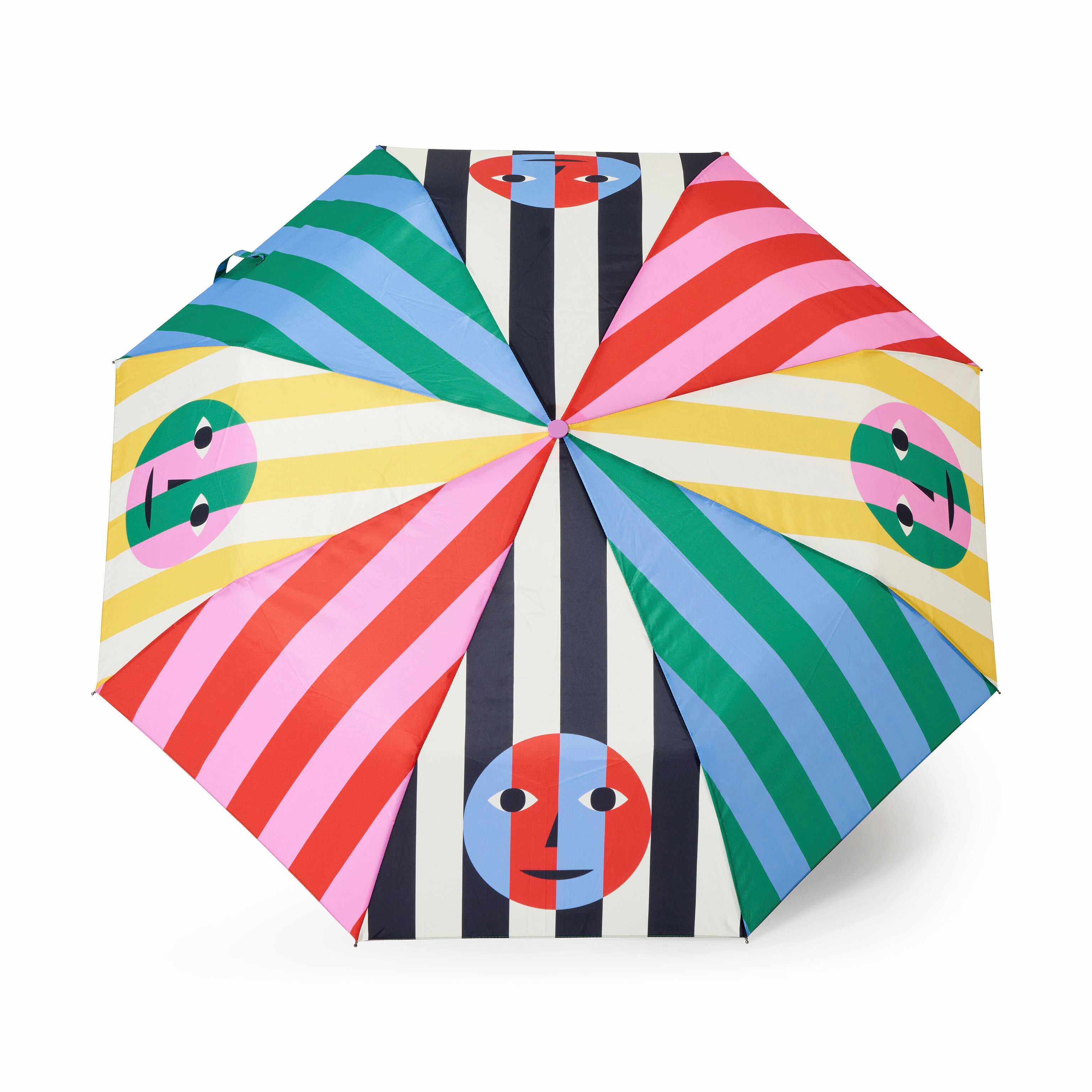 Dusen Dusen Colorful Automatic Umbrella with Smiley Faces