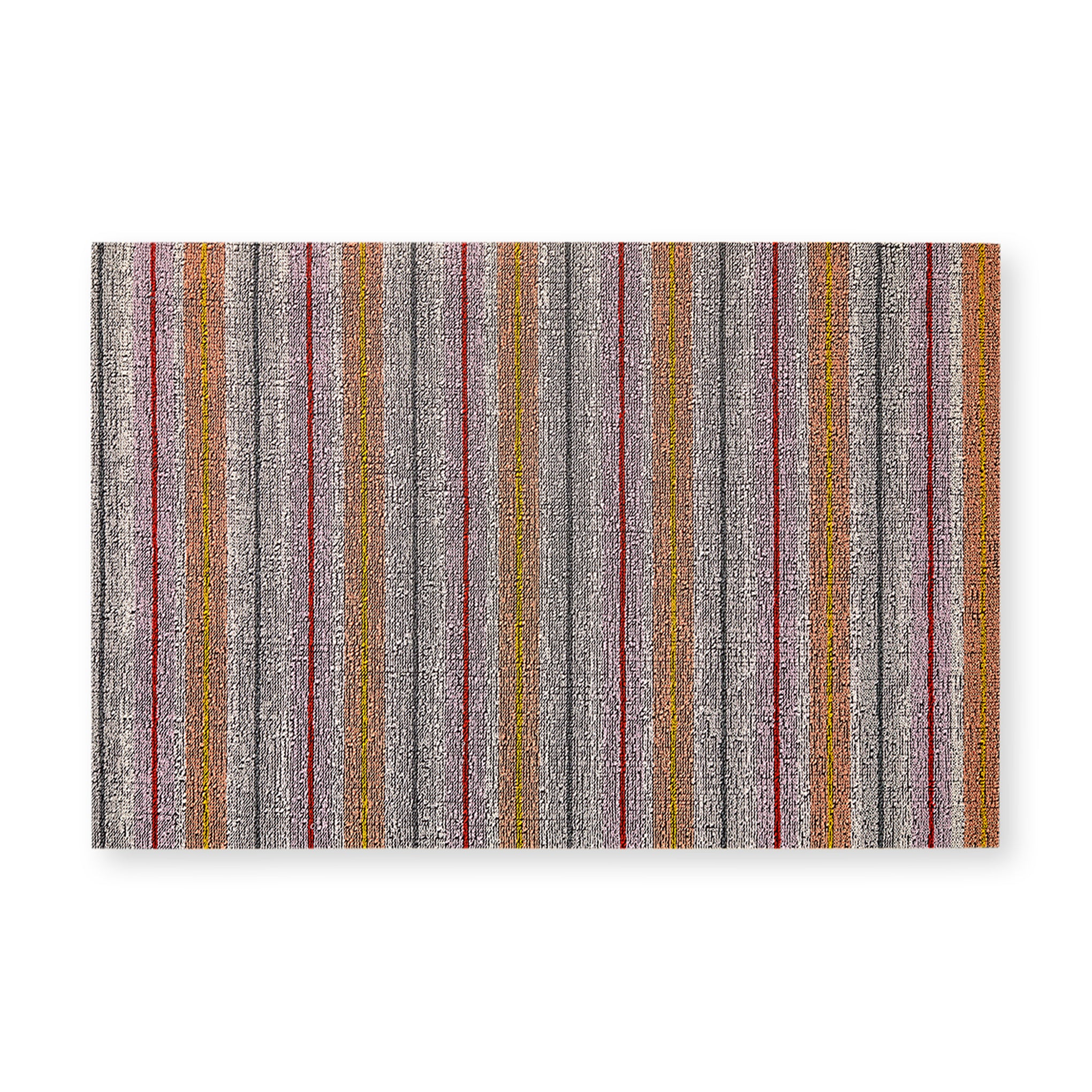 Chilewich Ribbon Stripe Shag Bath Mat - Indoor Outdoor Bon Bon