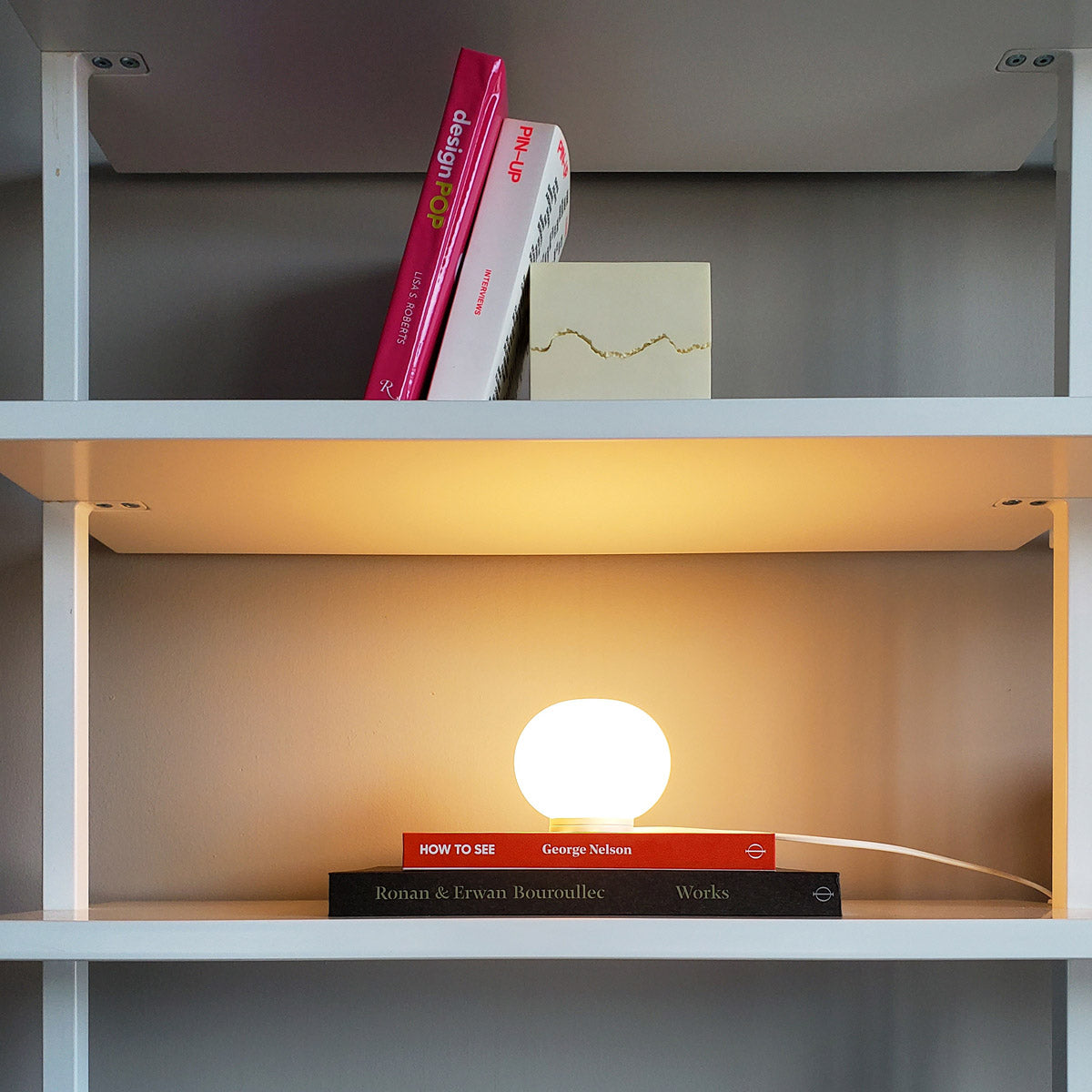 FLOS Glo-Ball Mini Table Lamp by Jasper Morrison - Opaline Glass