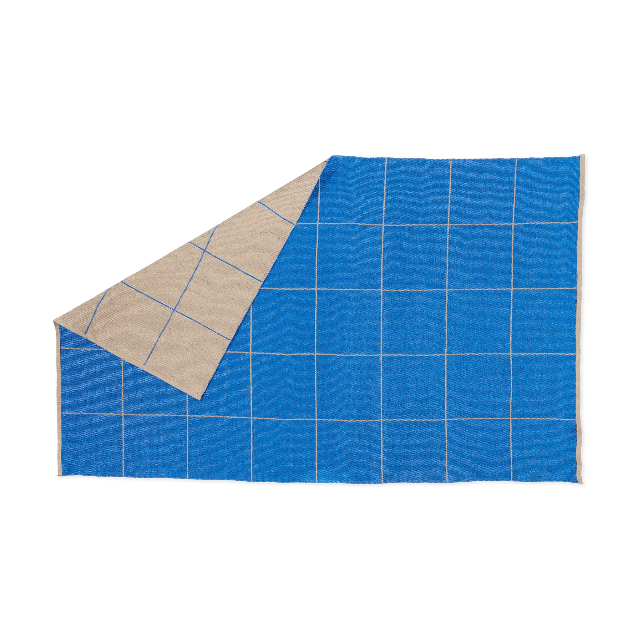 Ruth Reversible Blue & Cream Indoor Outdoor Rug – Durable Woven Plastic