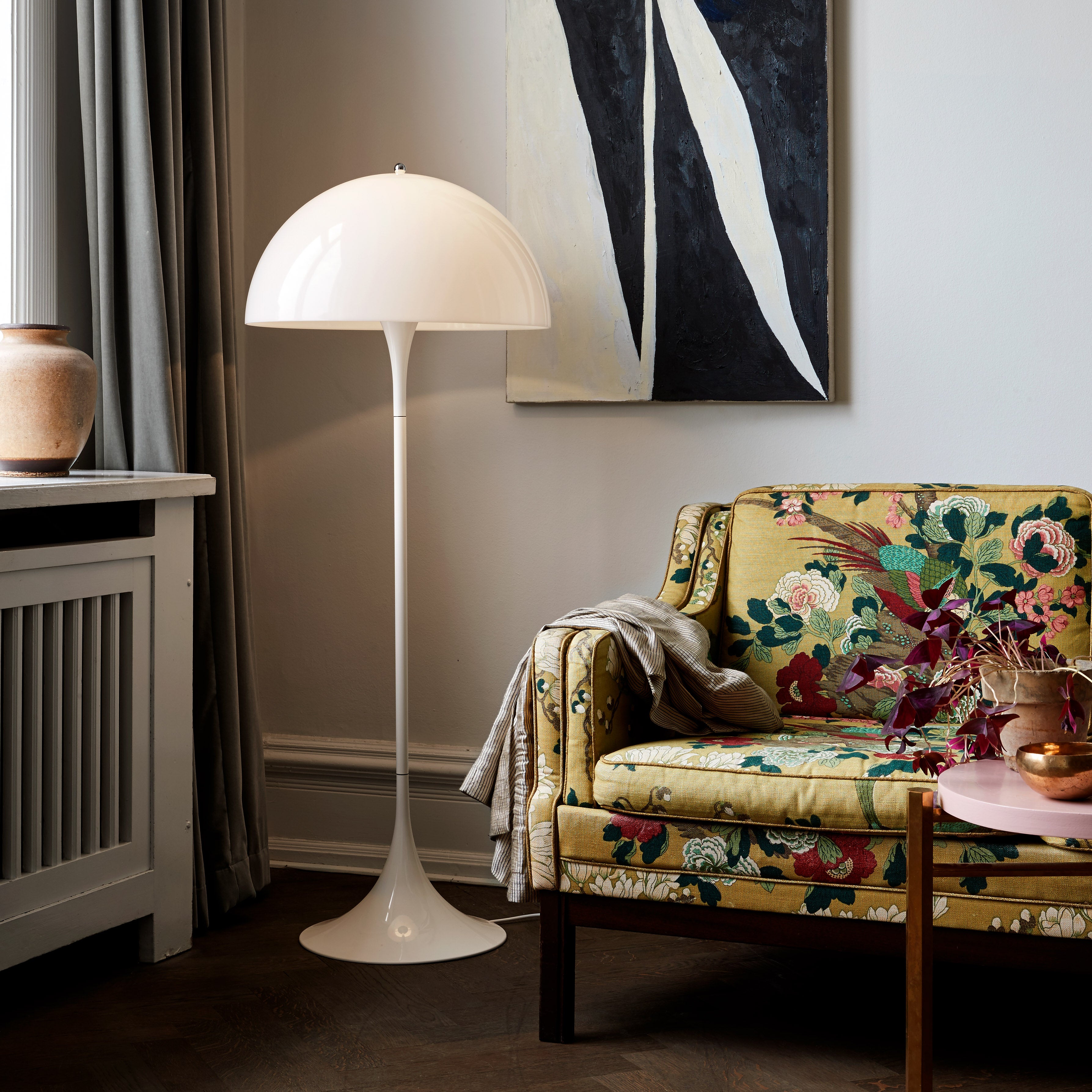 Panthella Floor Lamp by Louis Poulsen - Modern Danish Design with Dome Shade