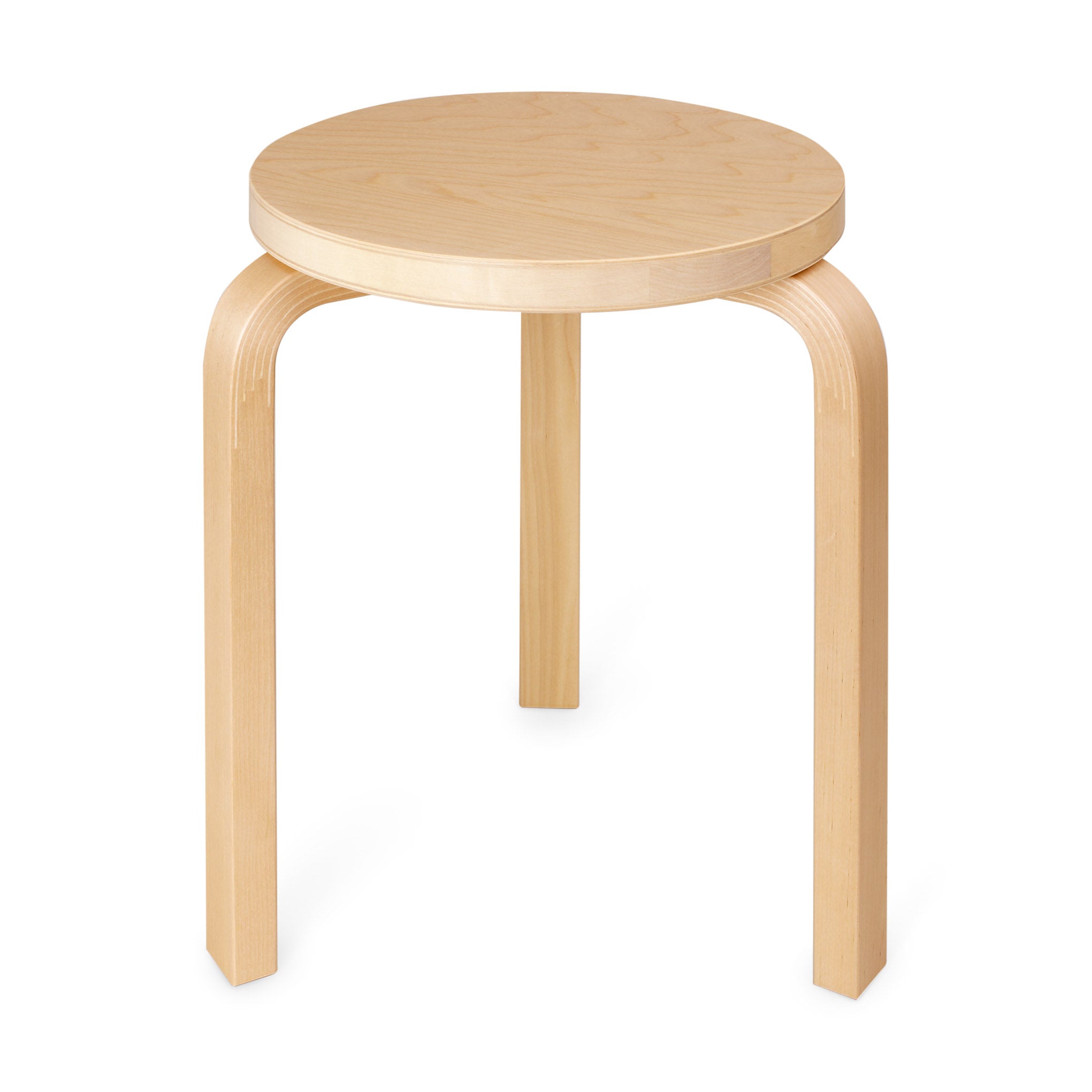 Artek Aalto Stool 60 - Black Stacking Stool with L-Shaped Legs