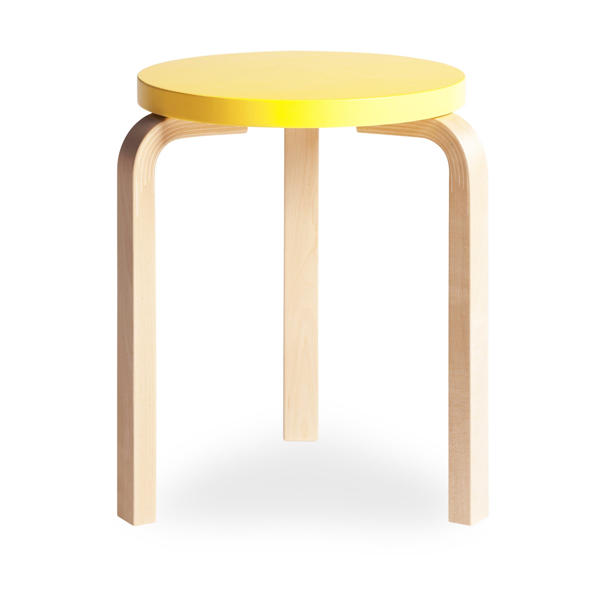 Artek Aalto Stool 60 - Black Stacking Stool with L-Shaped Legs