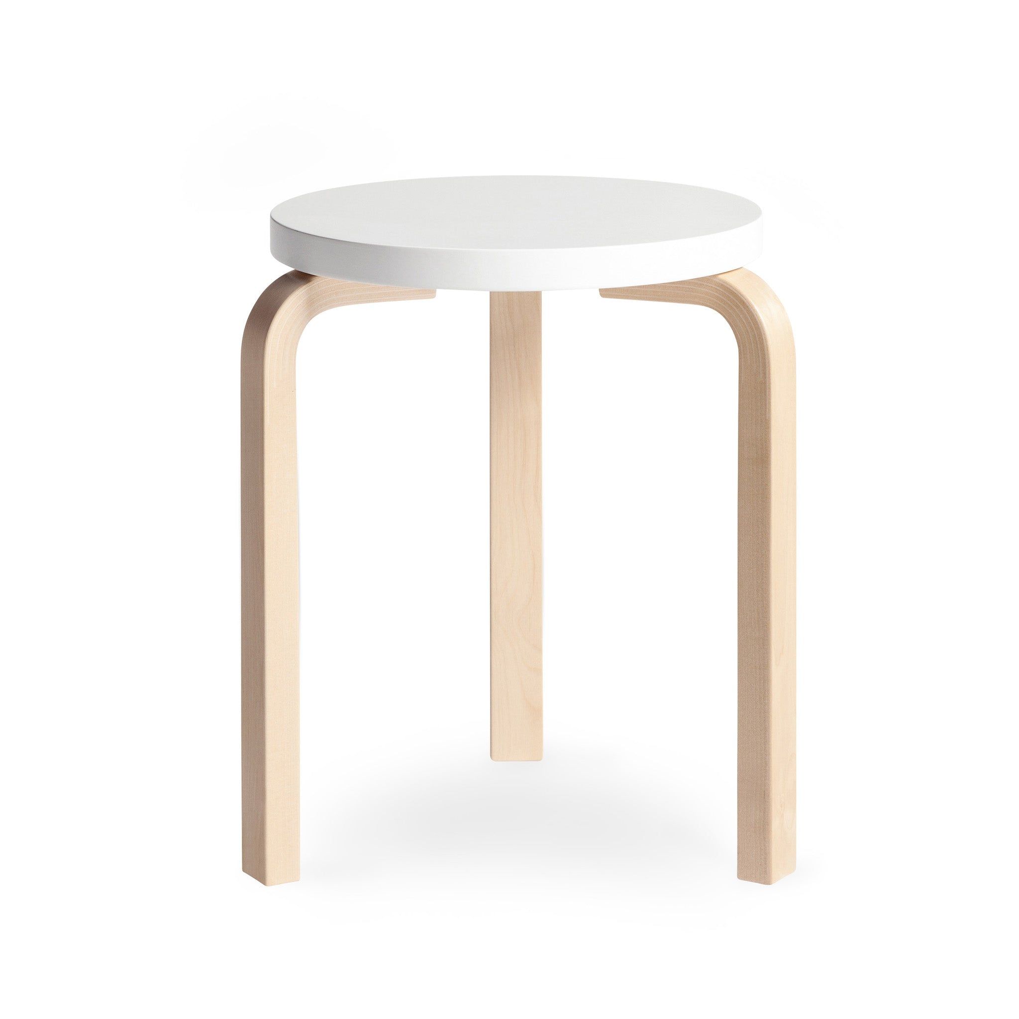 Artek Aalto Stool 60 - Black Stacking Stool with L-Shaped Legs