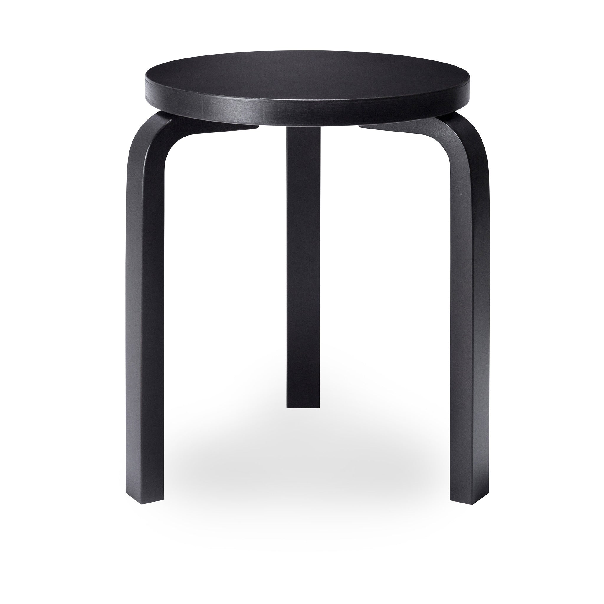 Artek Aalto Stool 60 - Black Stacking Stool with L-Shaped Legs