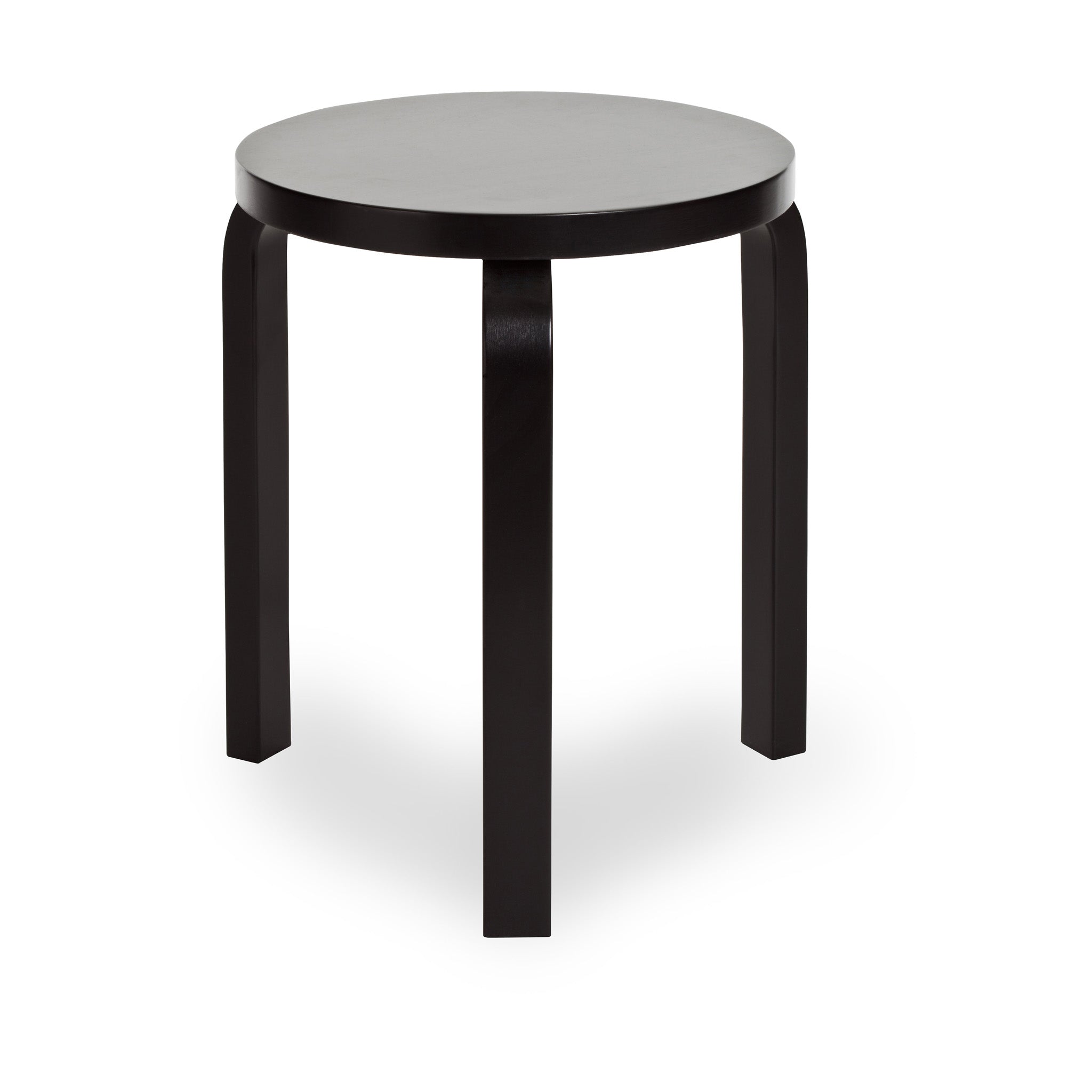 Artek Aalto Stool 60 - Black Stacking Stool with L-Shaped Legs