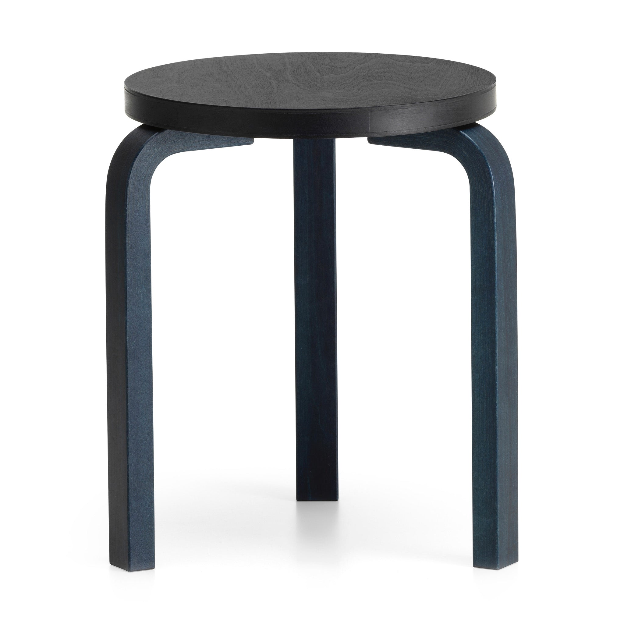 Artek Aalto Stool 60 - Black Stacking Stool with L-Shaped Legs