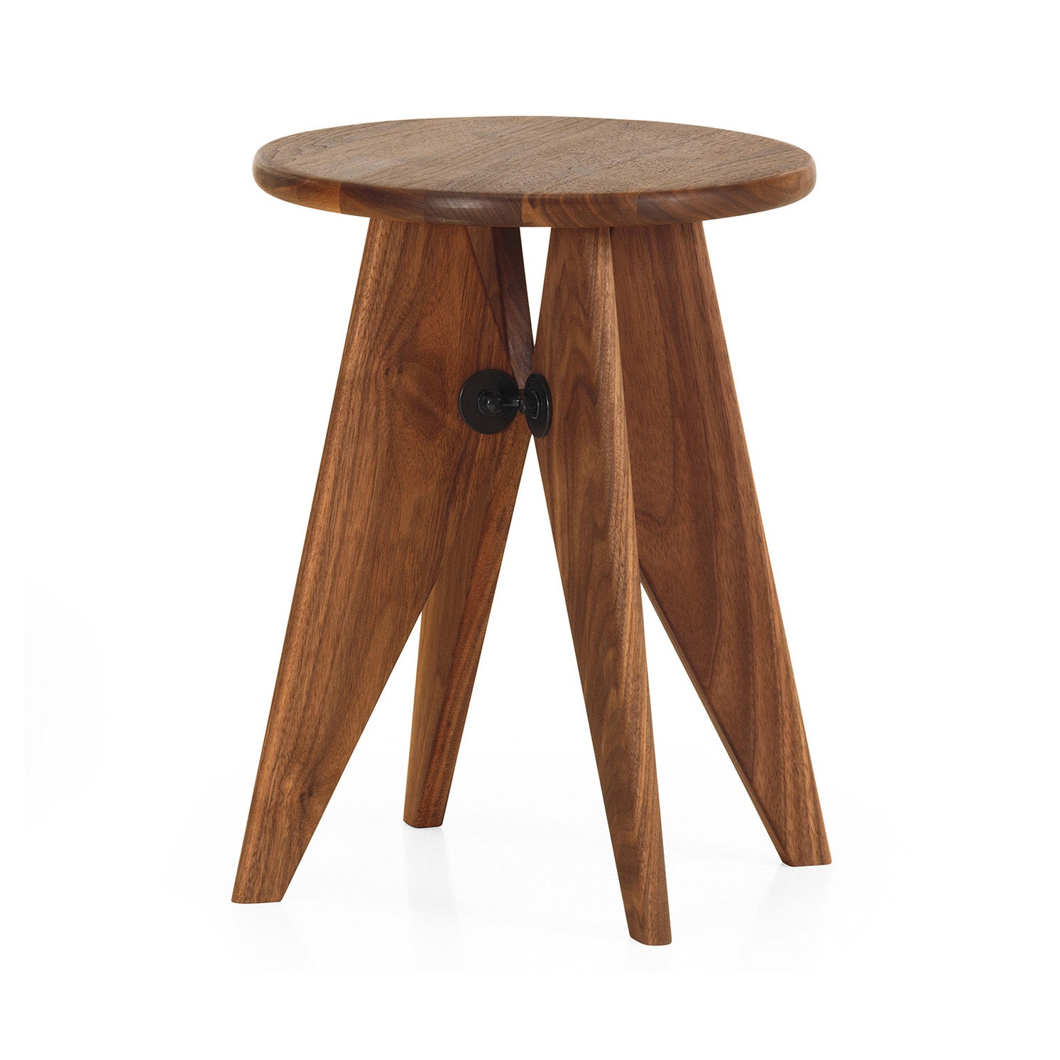 Vitra Solvay Stool - Walnut Wood Mid-Century Design