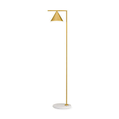 Flos Brass Captain Flint Floor Lamp with Marble Base & Dimmable LED