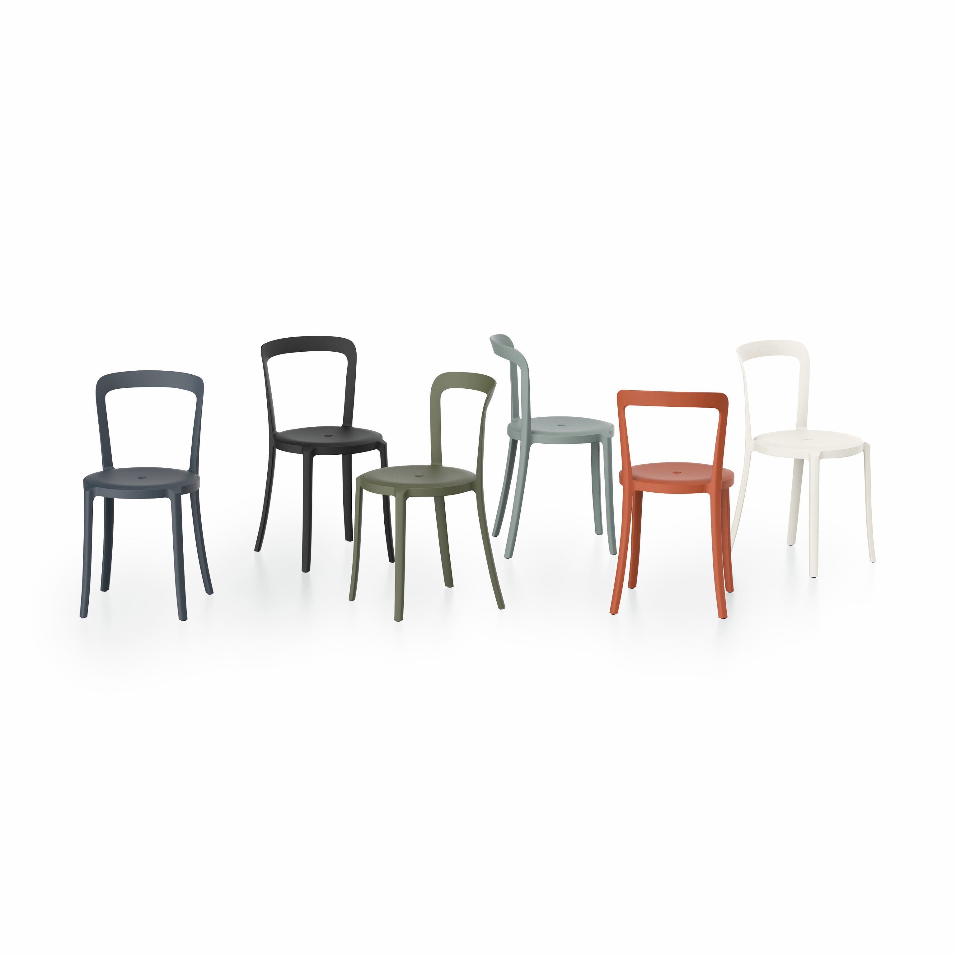 Emeco Recycled Stackable Chair - Coral Orange Indoor Outdoor
