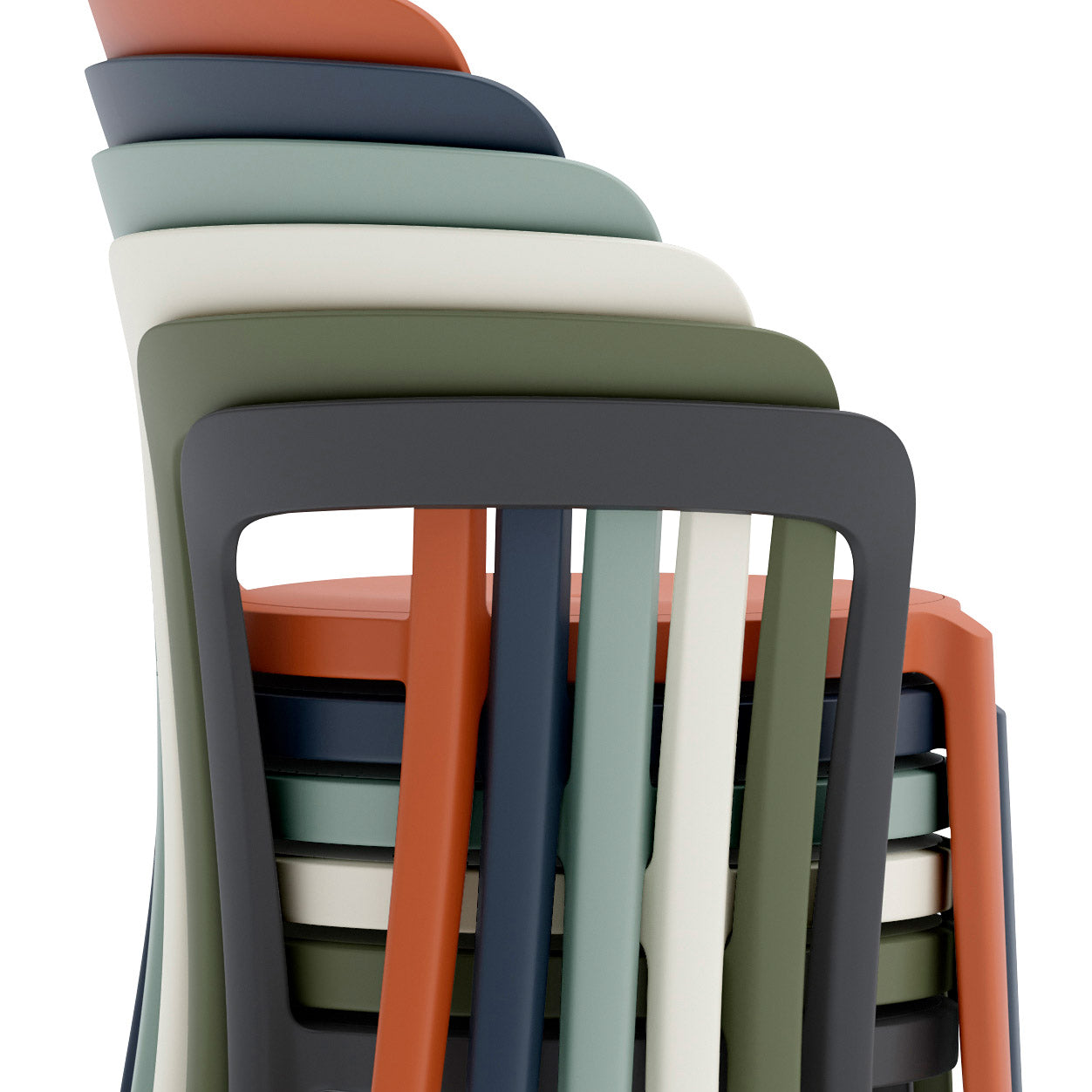 Emeco Recycled Stackable Chair - Coral Orange Indoor Outdoor