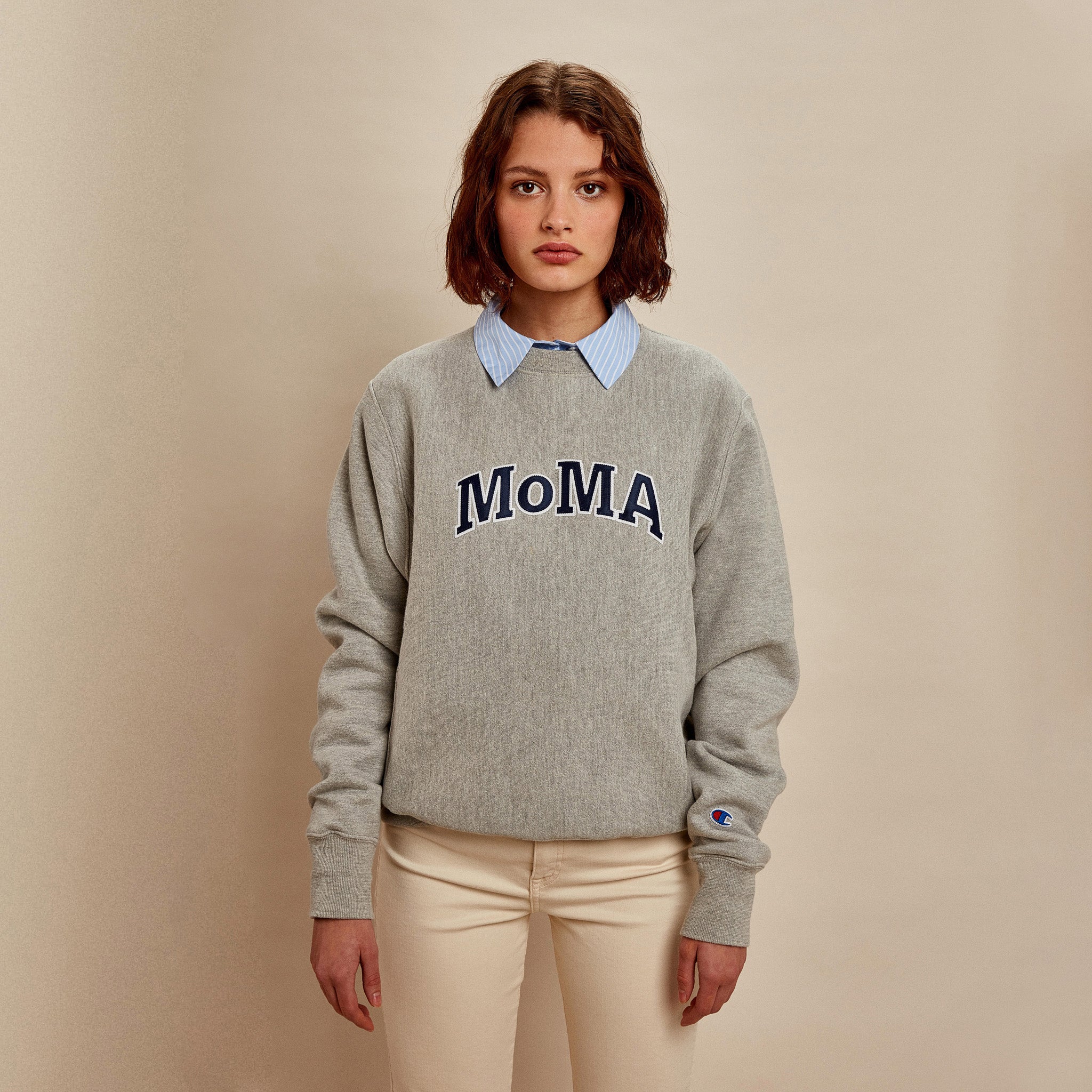 Champion MoMA Edition Reverse Weave Crewneck Sweatshirt - Oxford Gray