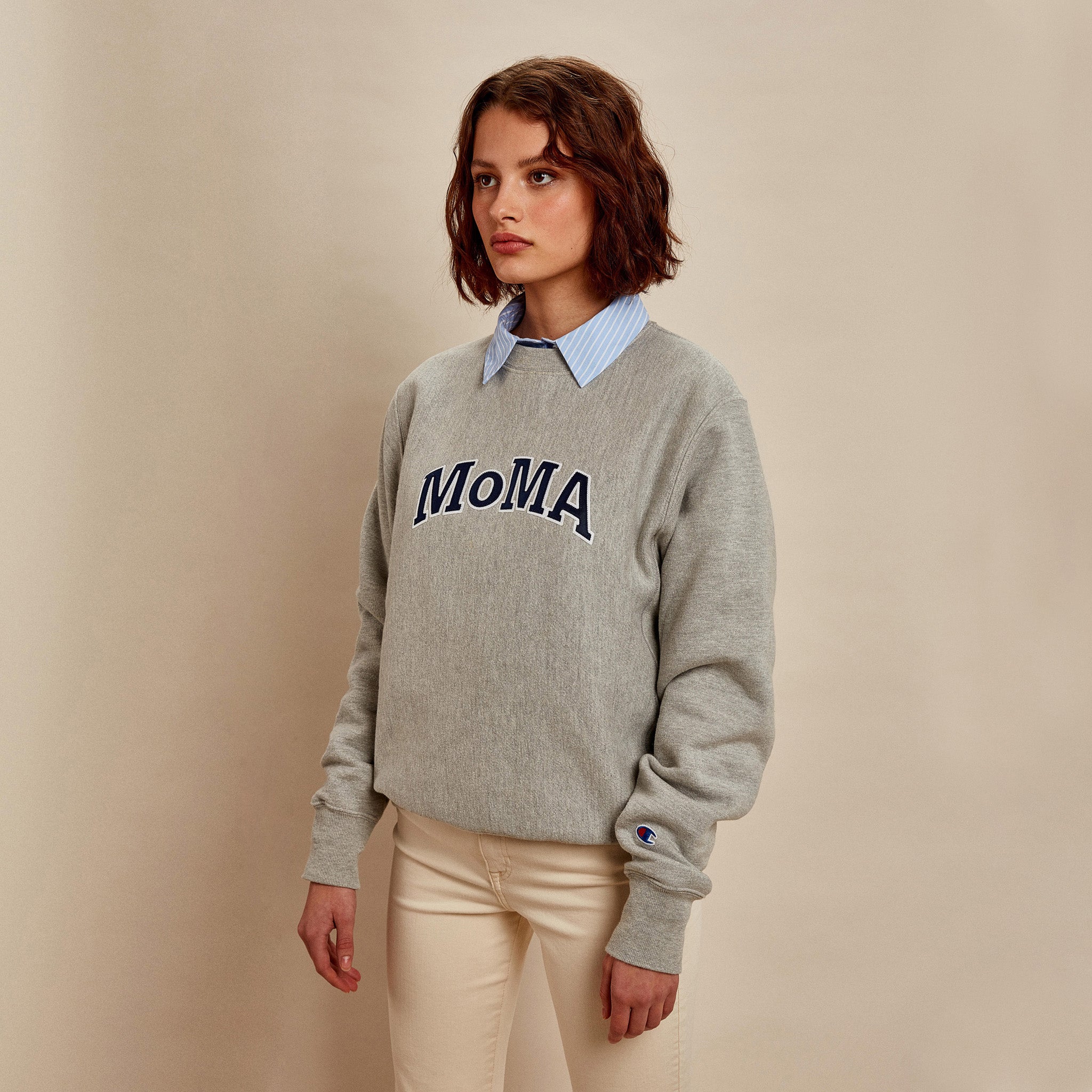 Champion MoMA Edition Reverse Weave Crewneck Sweatshirt - Oxford Gray