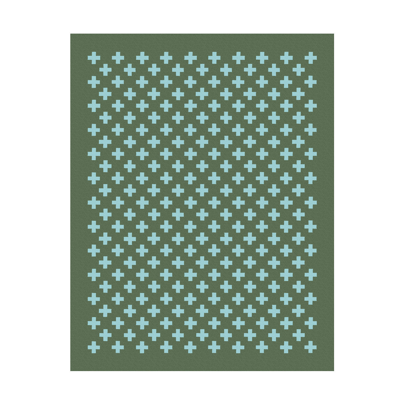Maharam Alexander Girard Cotton Rug - Olive Aqua Mid-Century Design