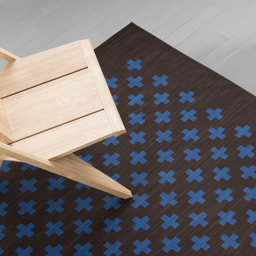 Maharam Alexander Girard Cotton Rug - Olive Aqua Mid-Century Design