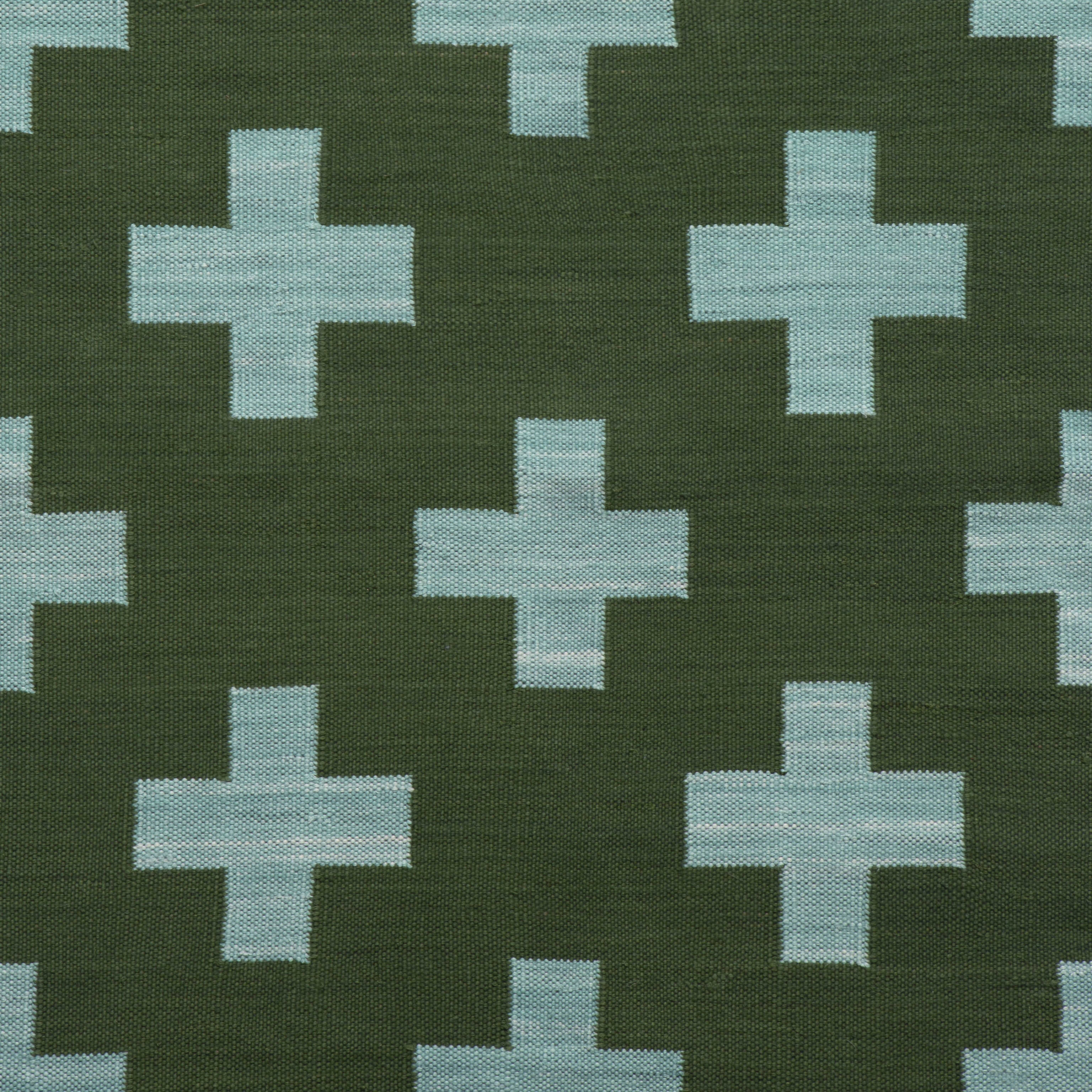 Maharam Alexander Girard Cotton Rug - Olive Aqua Mid-Century Design