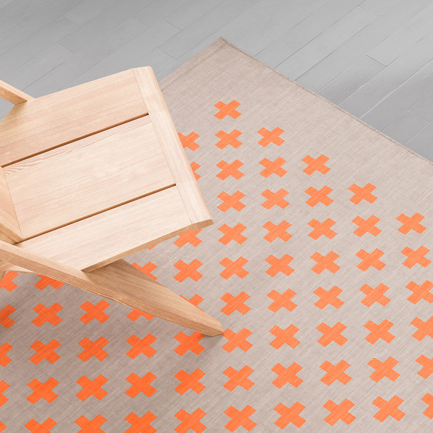 Maharam Alexander Girard Cotton Rug - Olive Aqua Mid-Century Design