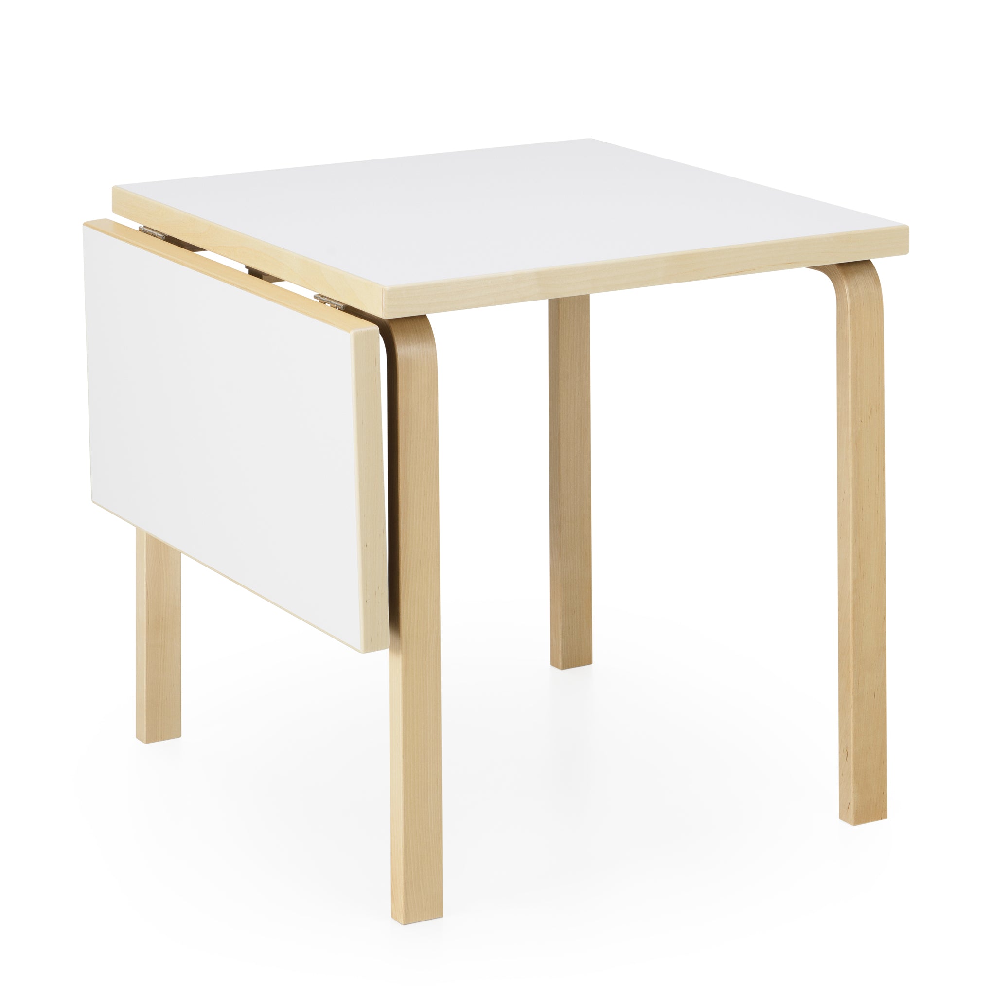 Artek Alvar Aalto White HPL Drop-Leaf Dining Table