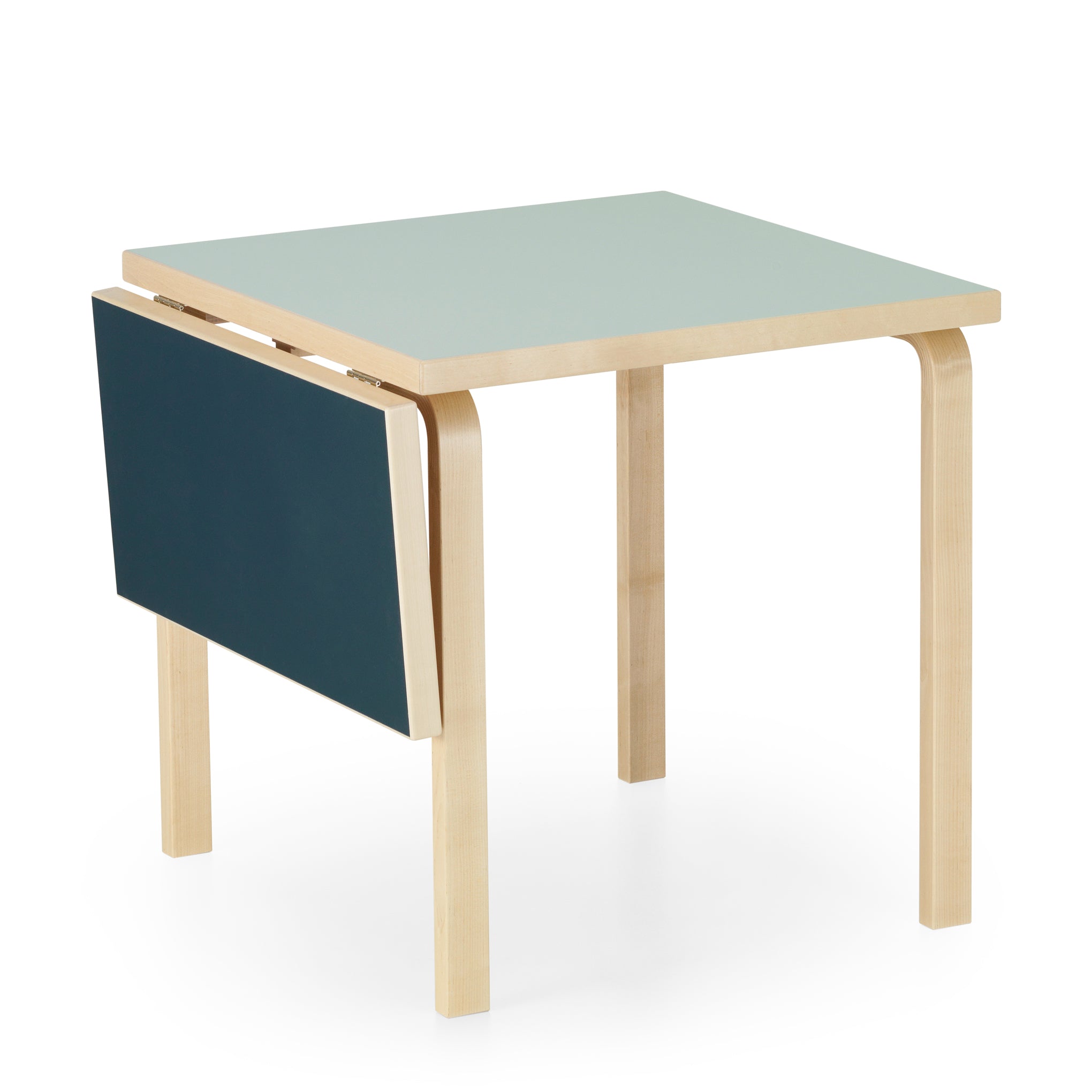 Artek Alvar Aalto Drop-Leaf Table in Birch Wood - Two-Tone Blue