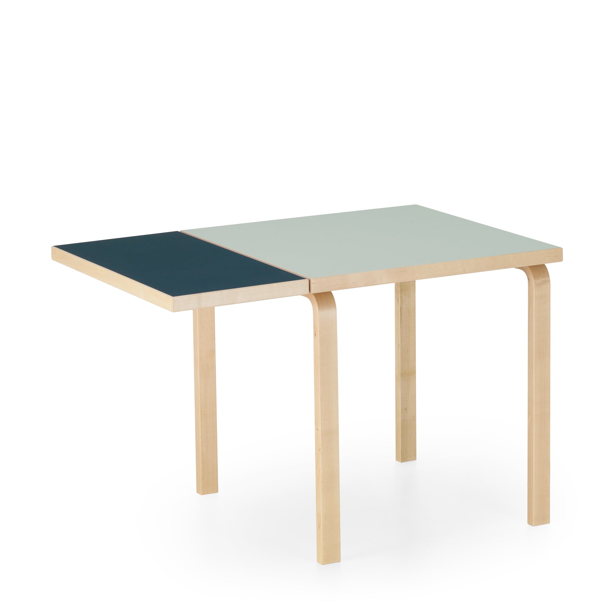 Artek Alvar Aalto Drop-Leaf Table in Birch Wood - Two-Tone Blue