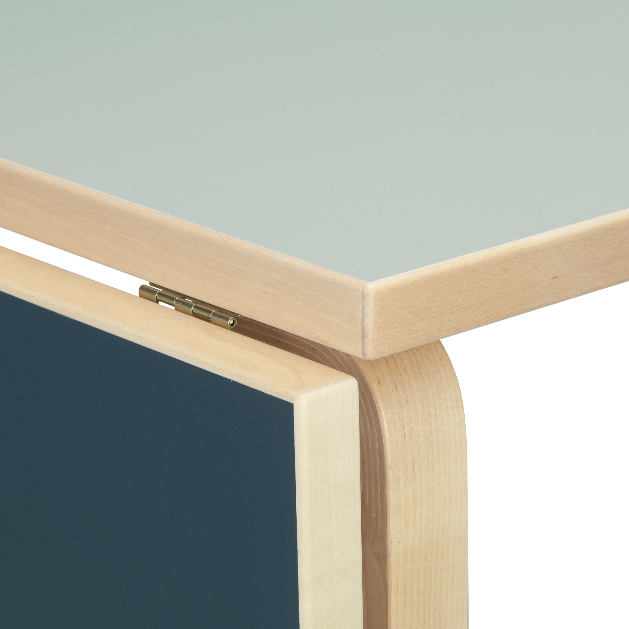 Artek Alvar Aalto Drop-Leaf Table in Birch Wood - Two-Tone Blue