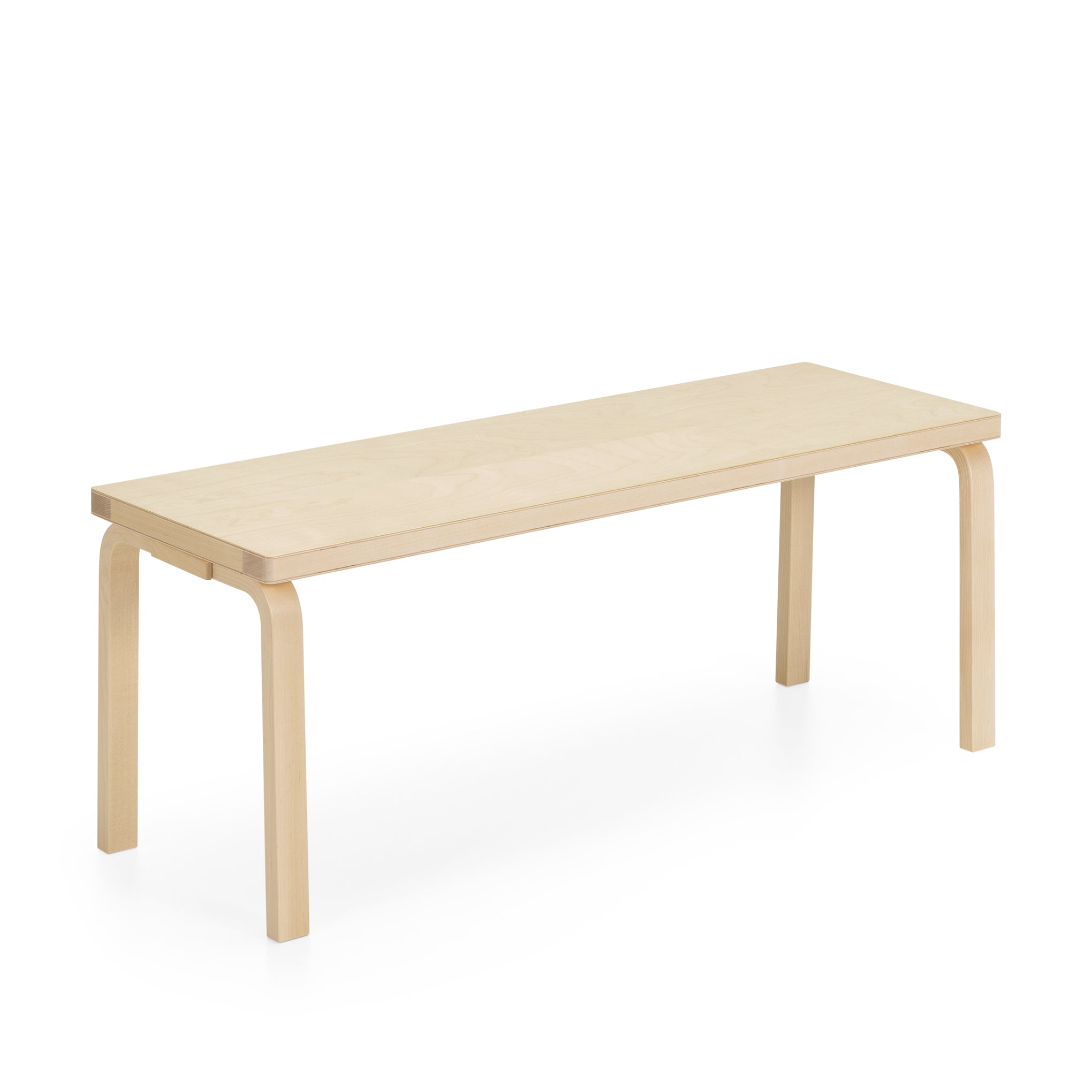 Artek Alvar Aalto Birch Wood Bench – Minimalist L-Leg Design