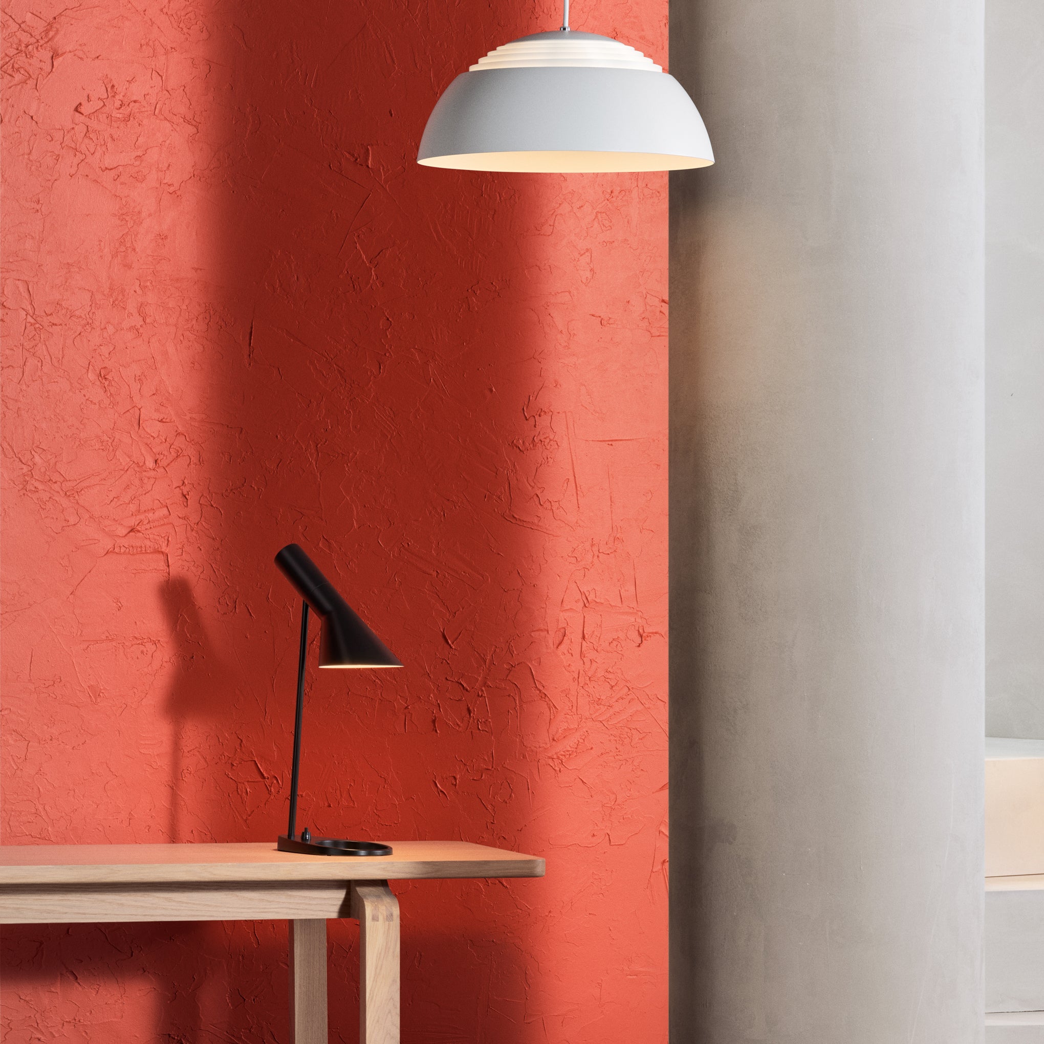 Arne Jacobsen AJ Mini Table Lamp - Mid-Century Modern Design, Dusty Blue