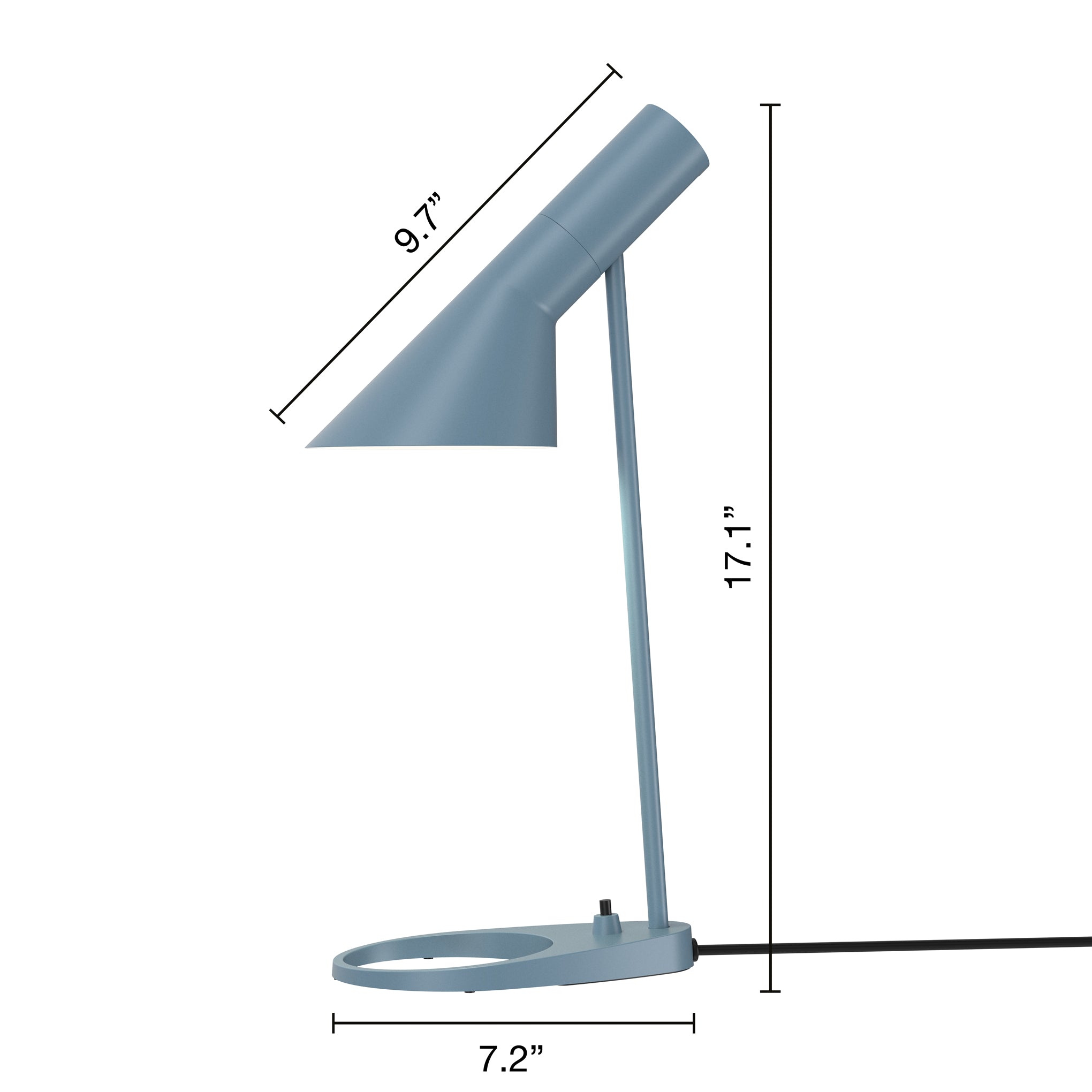 Arne Jacobsen AJ Mini Table Lamp - Mid-Century Modern Design, Dusty Blue