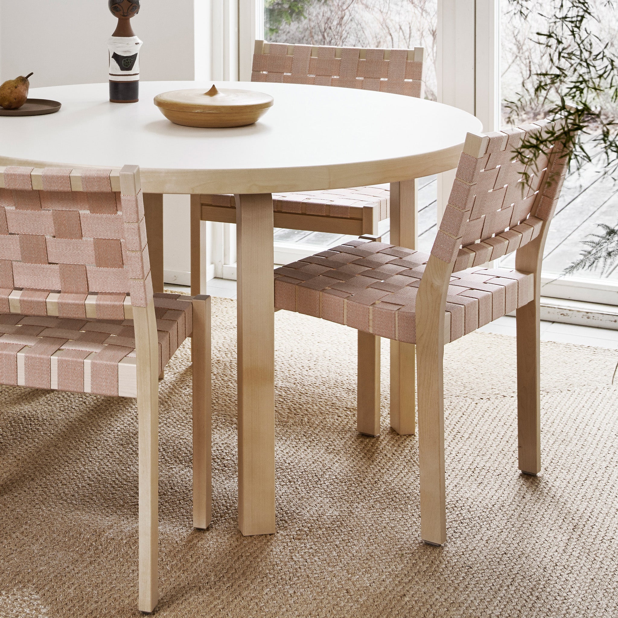 Artek Aalto 611 Stackable Chair - Light Grey Linen
