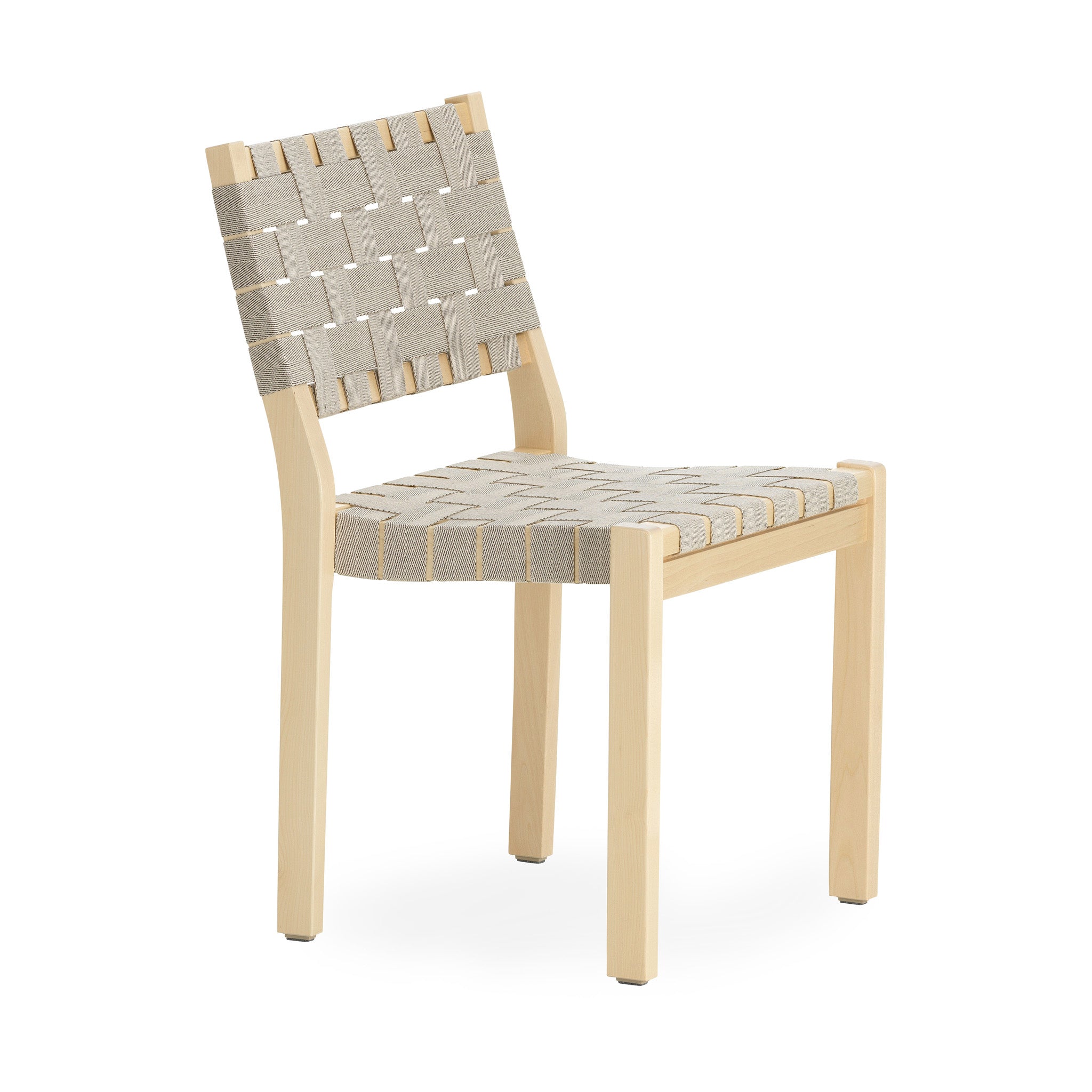Artek Aalto 611 Stackable Chair - Light Grey Linen