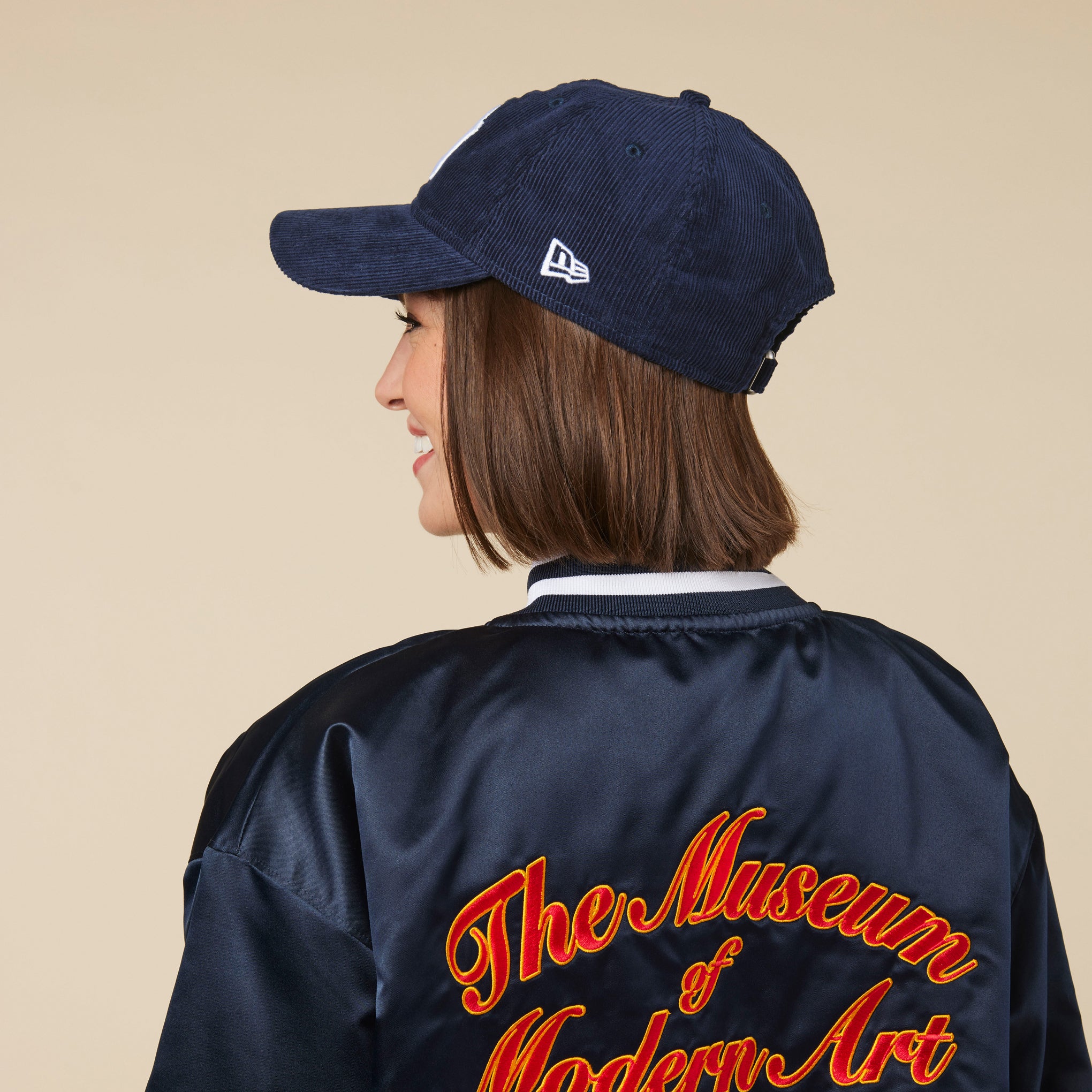 MoMA Yankees Corduroy Baseball Cap - Adjustable Navy Hat