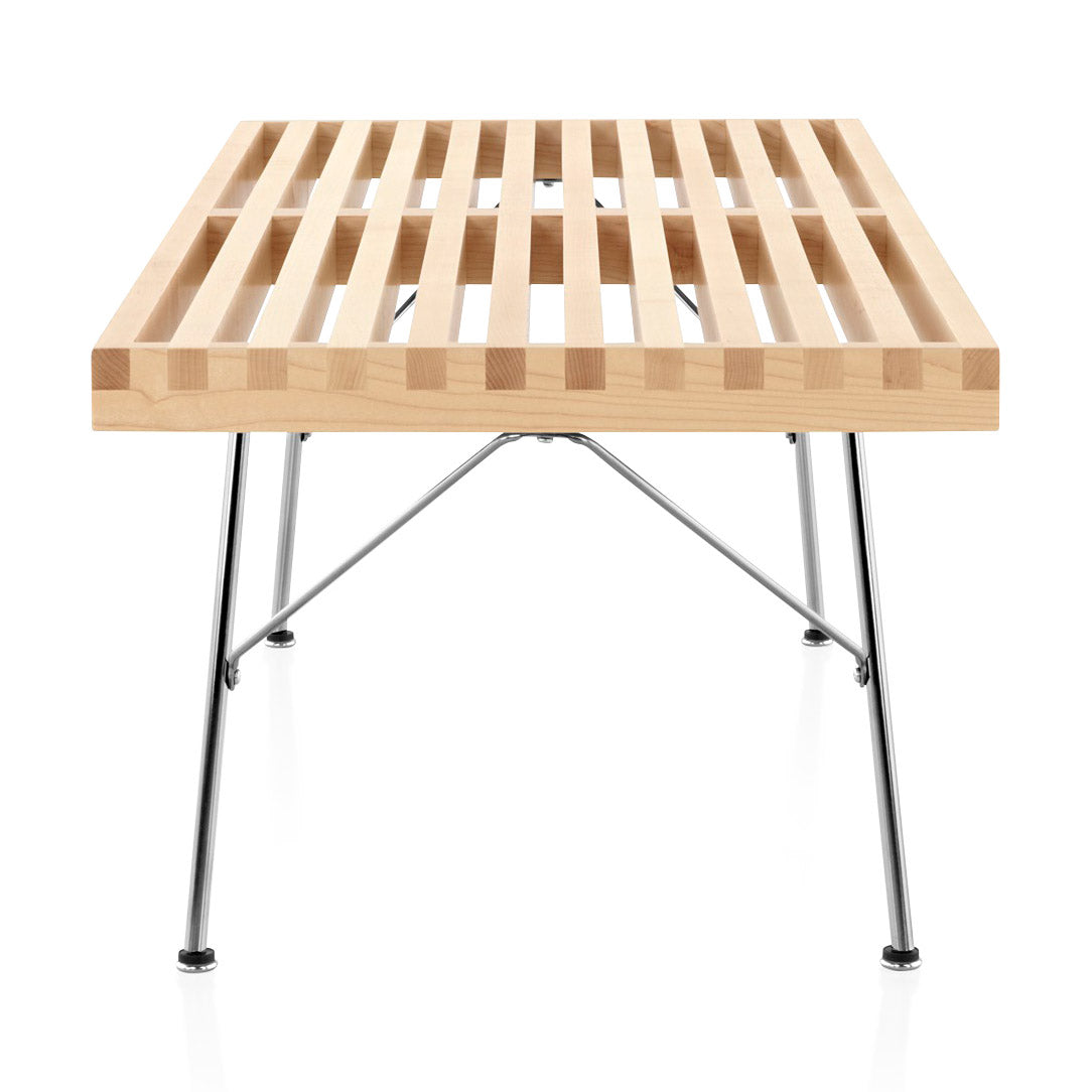 Herman Miller Nelson Platform Bench - 60" Maple Wood & Chrome Metal