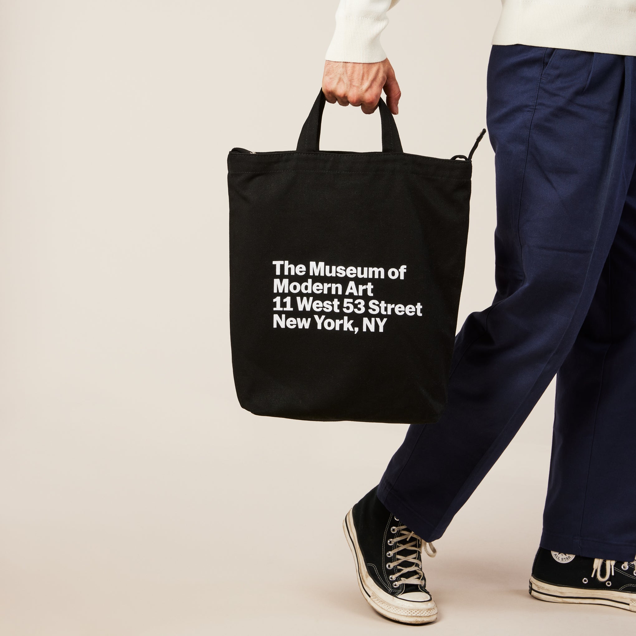 Baggu Recycled Cotton Tote Bag - MoMA Exclusive Black Canvas