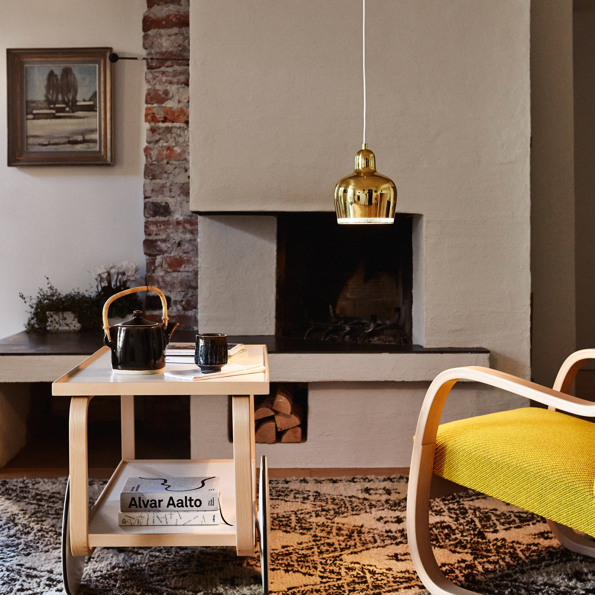 Artek Aalto Golden Bell Brass Pendant Light - 1937 Design