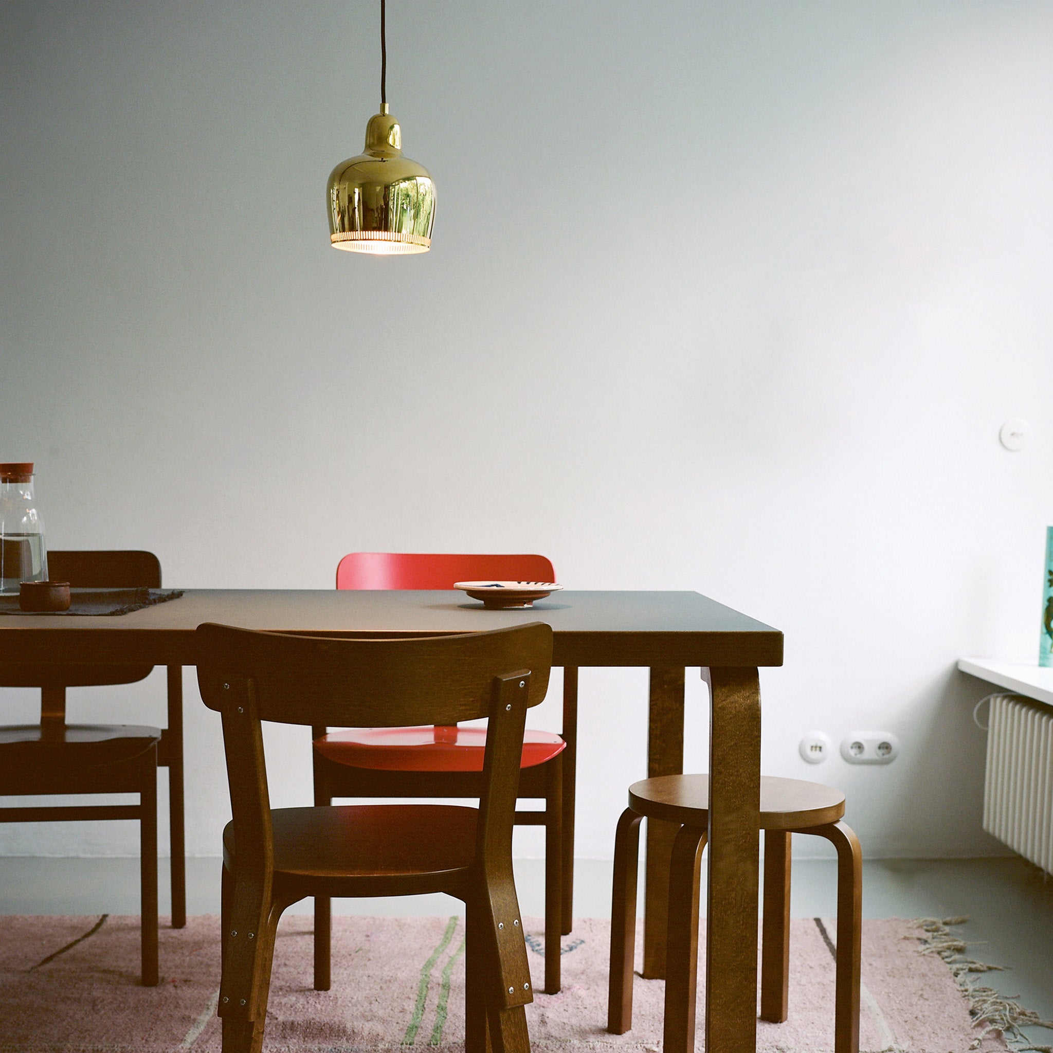 Artek Aalto Golden Bell Pendant Light - Brass, 8" Chrome