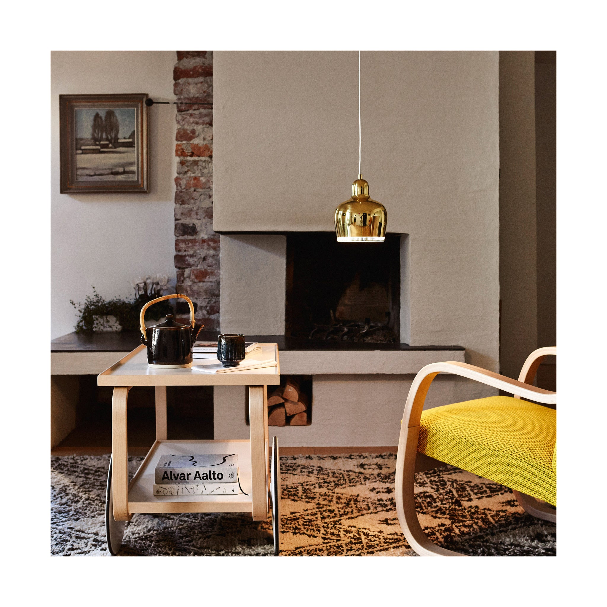 Artek Aalto Golden Bell Pendant Light - Brass, 8" Chrome