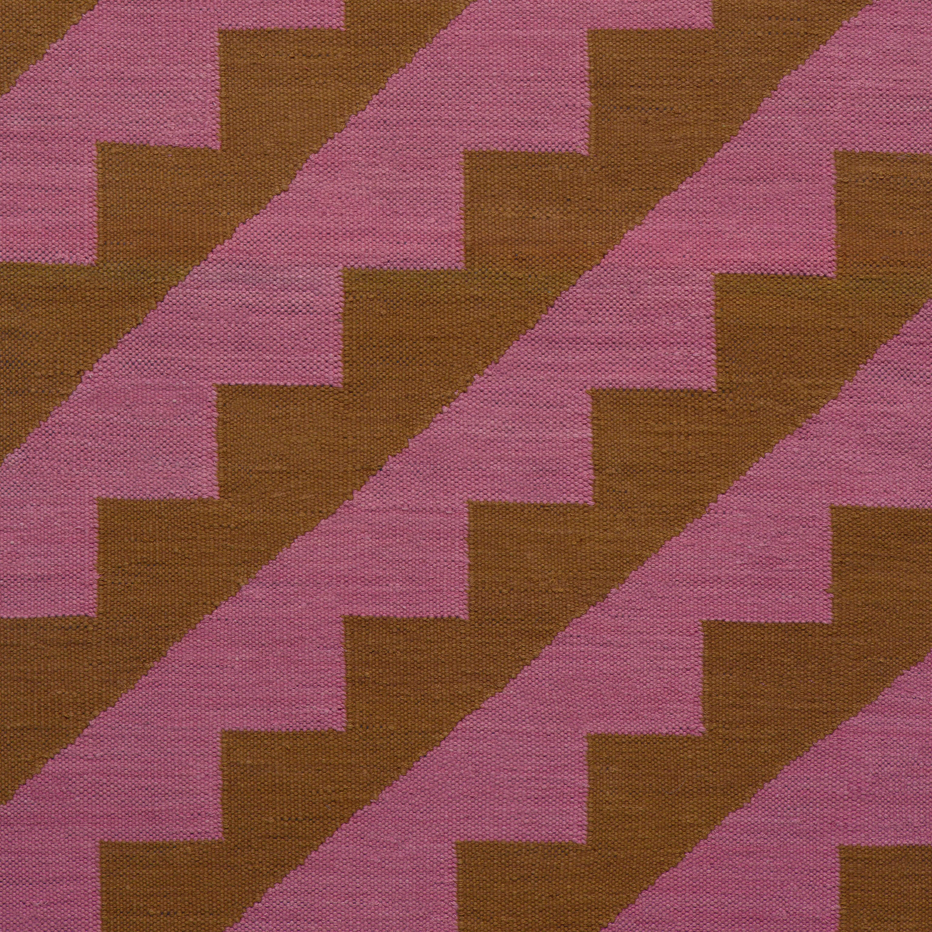 Maharam Alexander Girard Cotton Flatweave Rug - Ochre Magenta Mid-Century Design