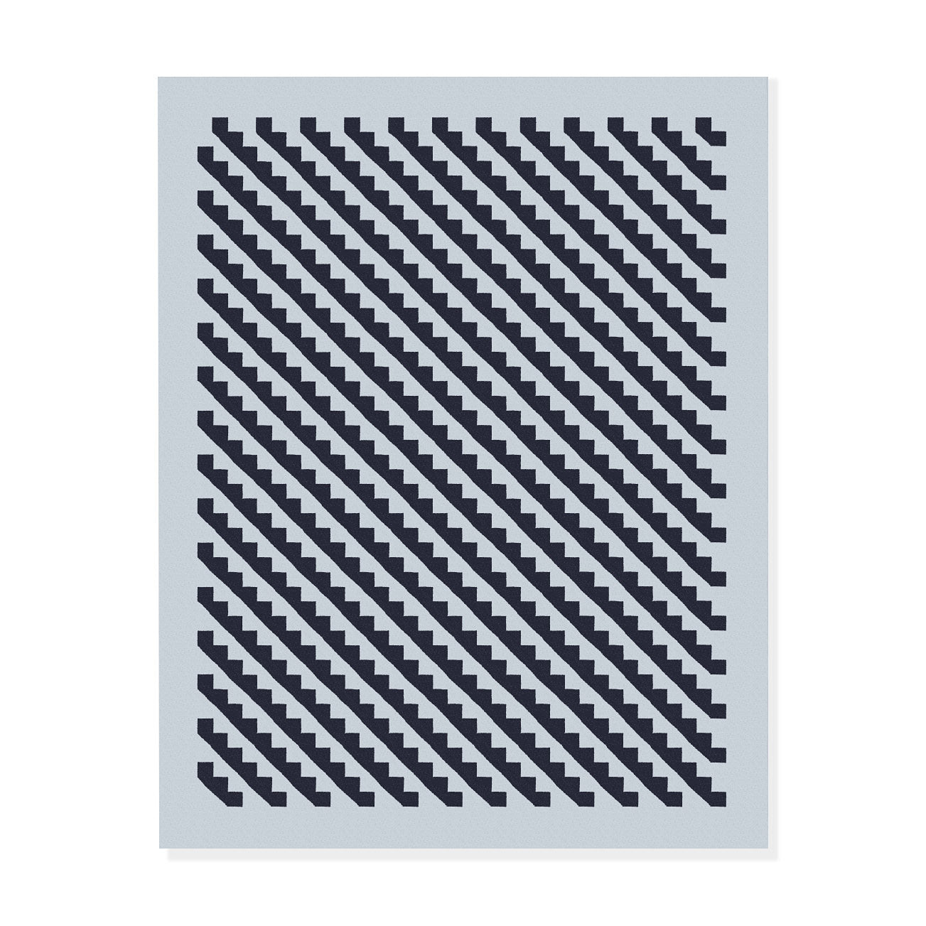 Maharam Alexander Girard Cotton Steps Rug - Blue Gray & Black Mid-Century Design