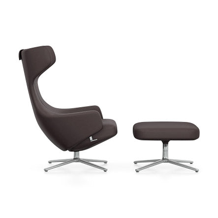 Vitra Grand Repos Leather Recliner Chair with Ottoman