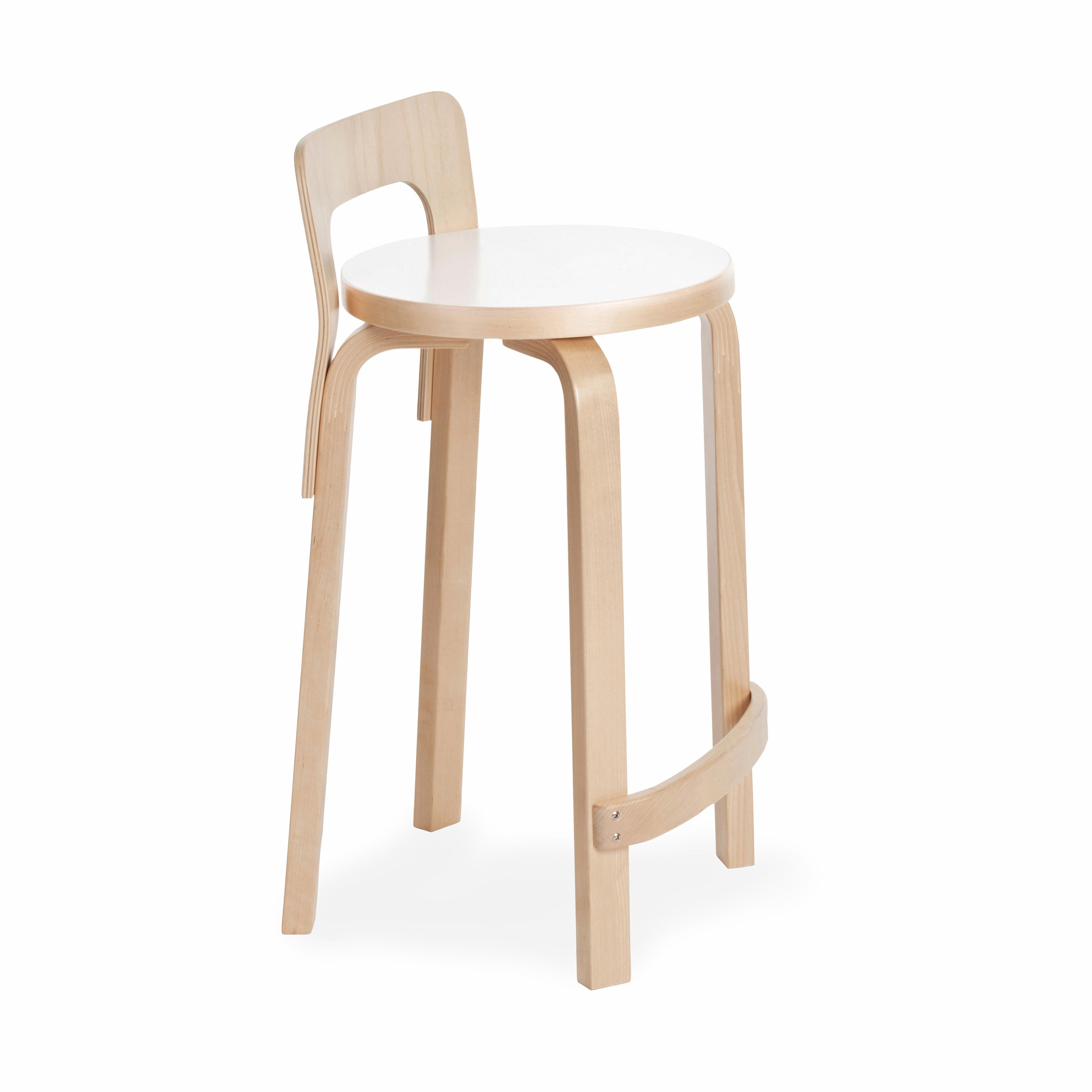 Artek Aalto K65 High Chair in White - Birch Wood Design
